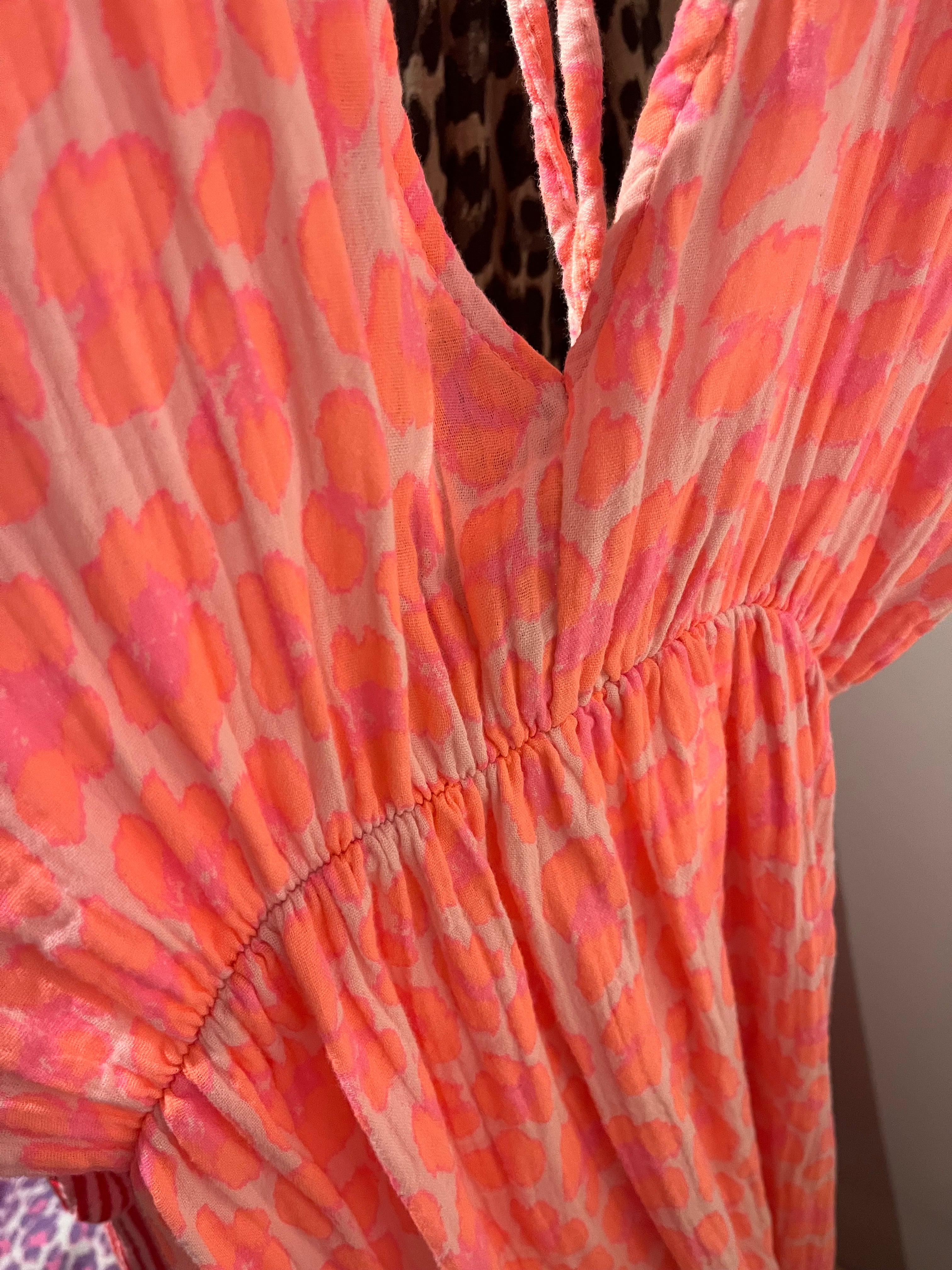 Langes Kleid Baumwolle mit Streifen 