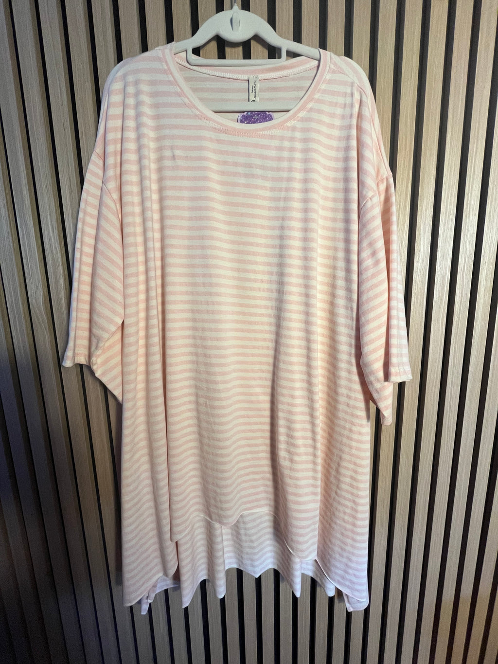 Long Shirt plussize curvy Streifen