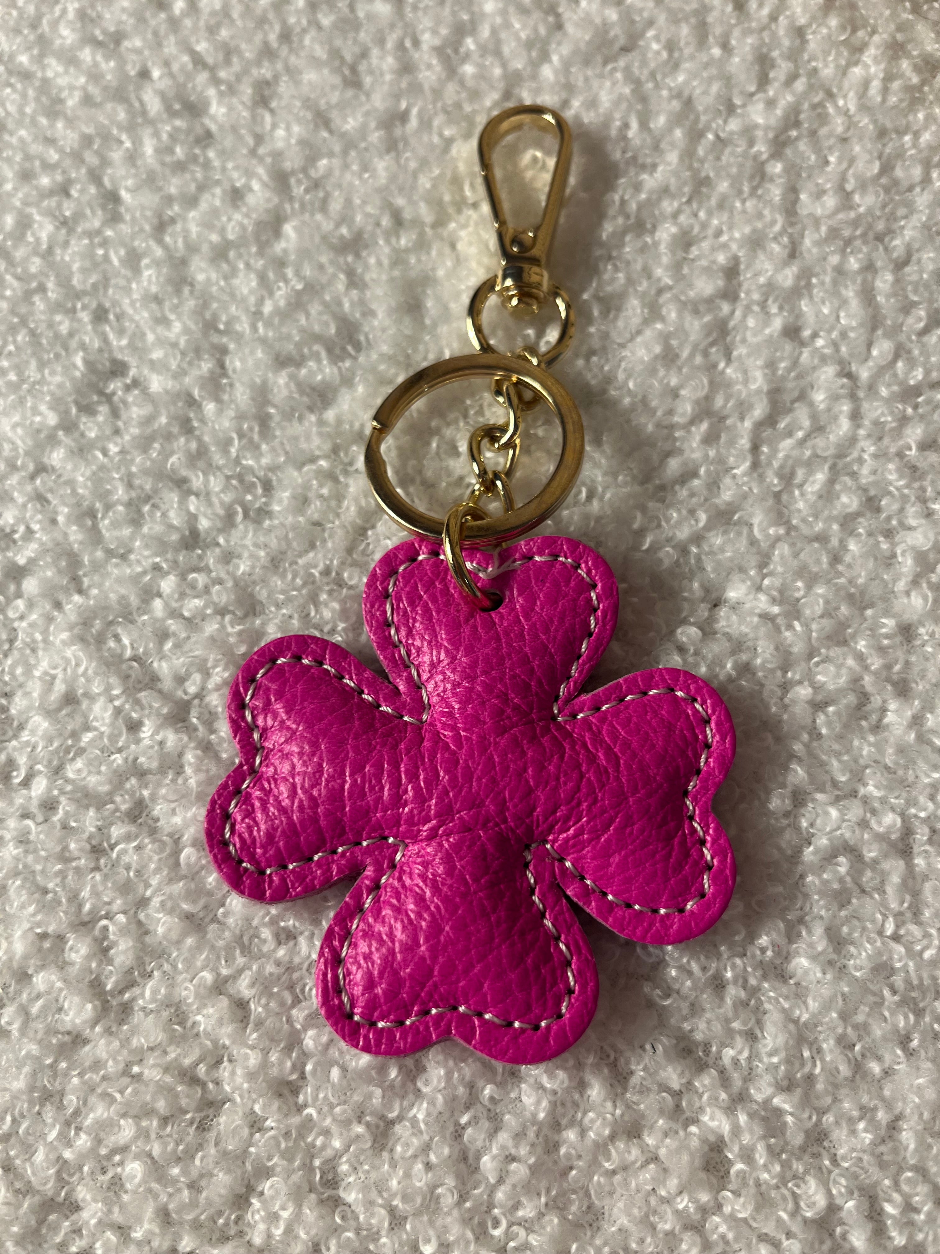 Schlüsselanhänger Kleeblatt Hund Katze Leder Geschenk
