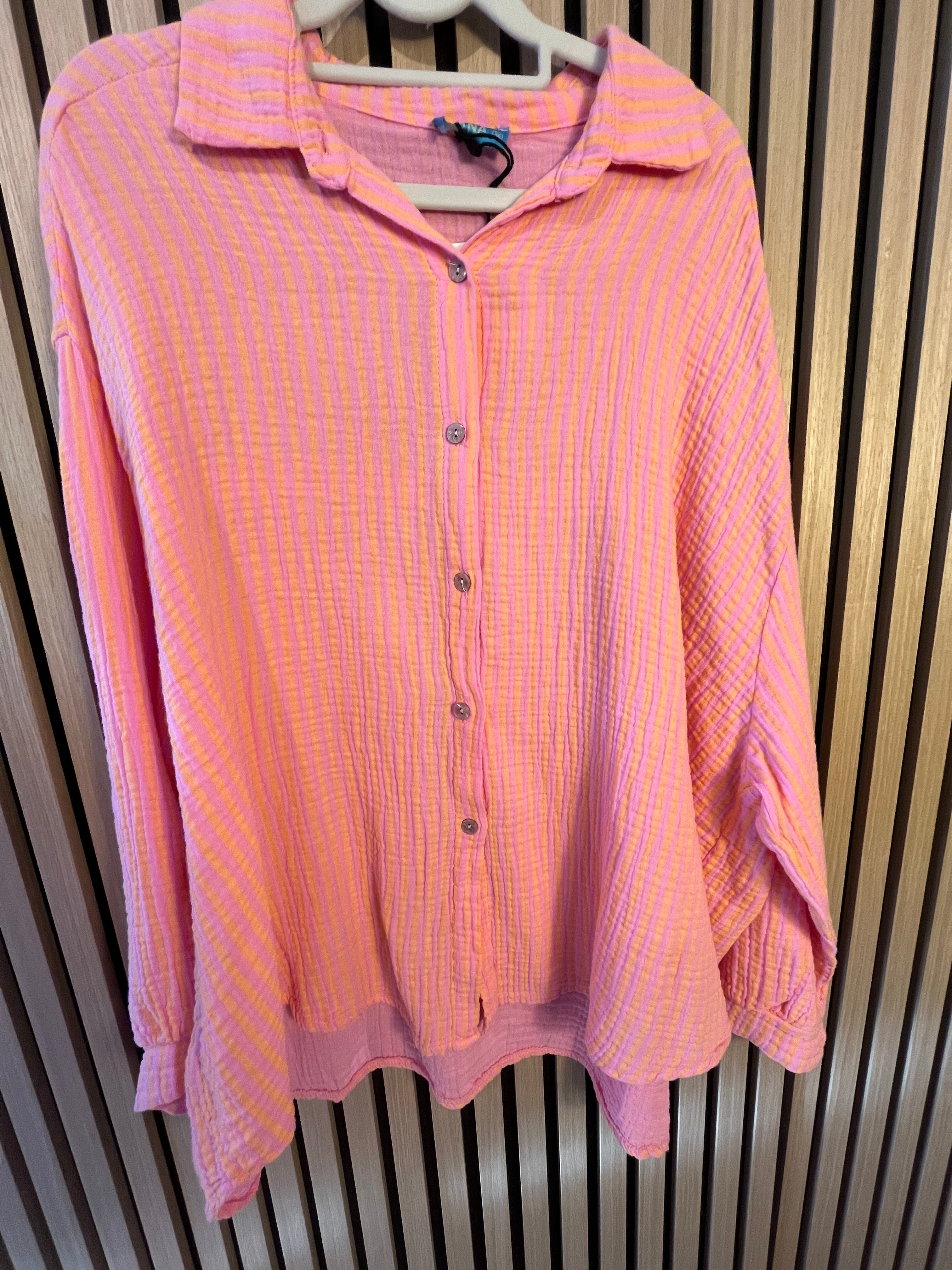 Musselin-Bluse „Lina“ Streifen/uni einfarbig
