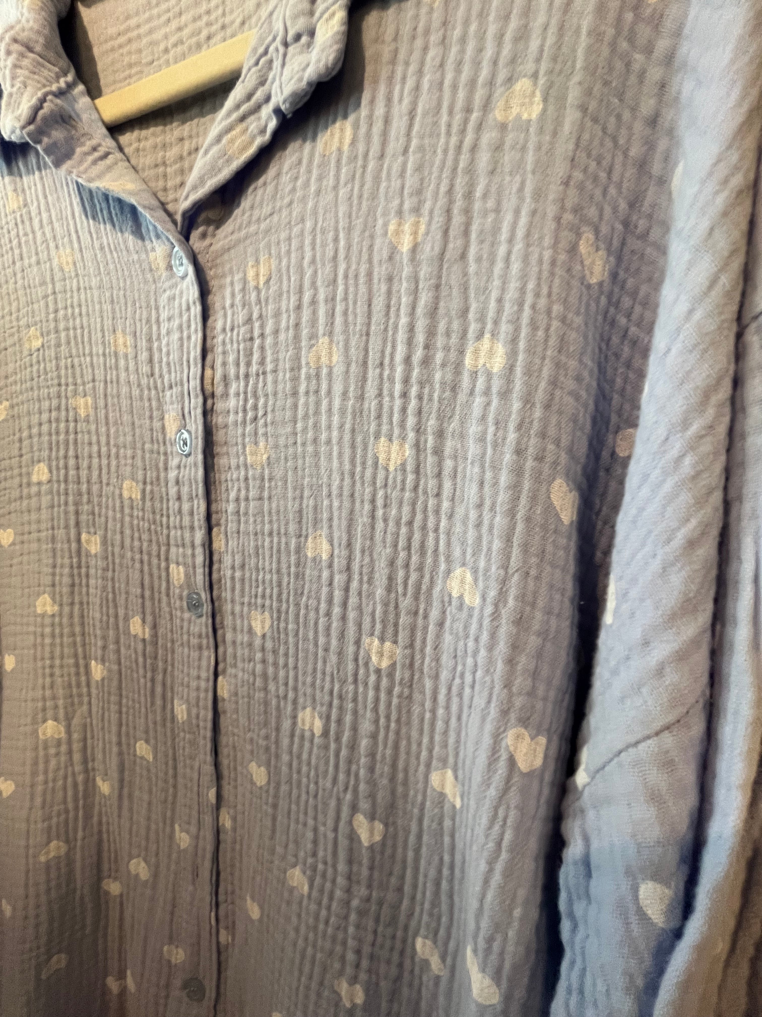 Musselin Bluse Herzen Baumwolle