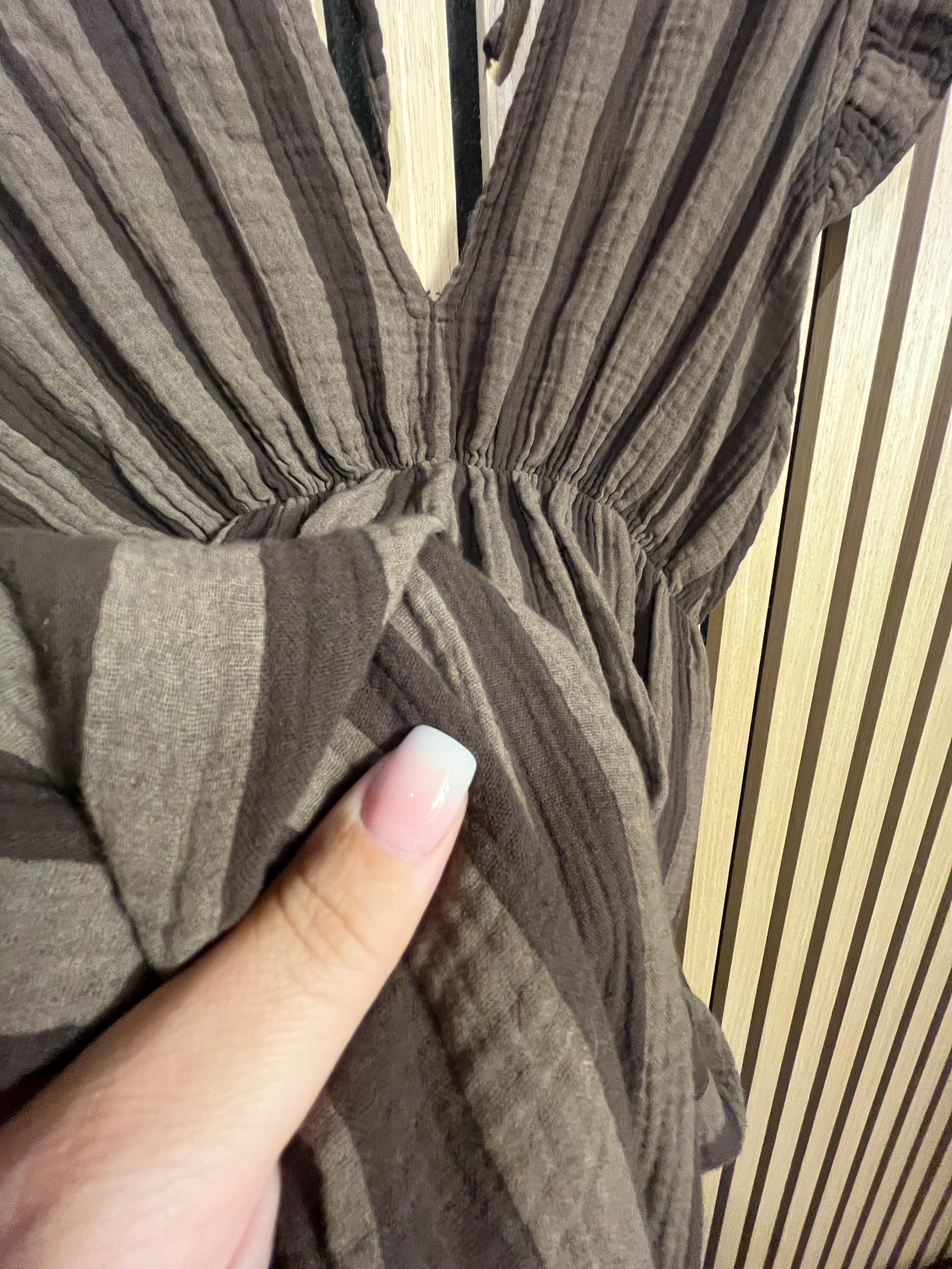 Musselin-Kleid „Maja“ lang Rüschen Baumwolle