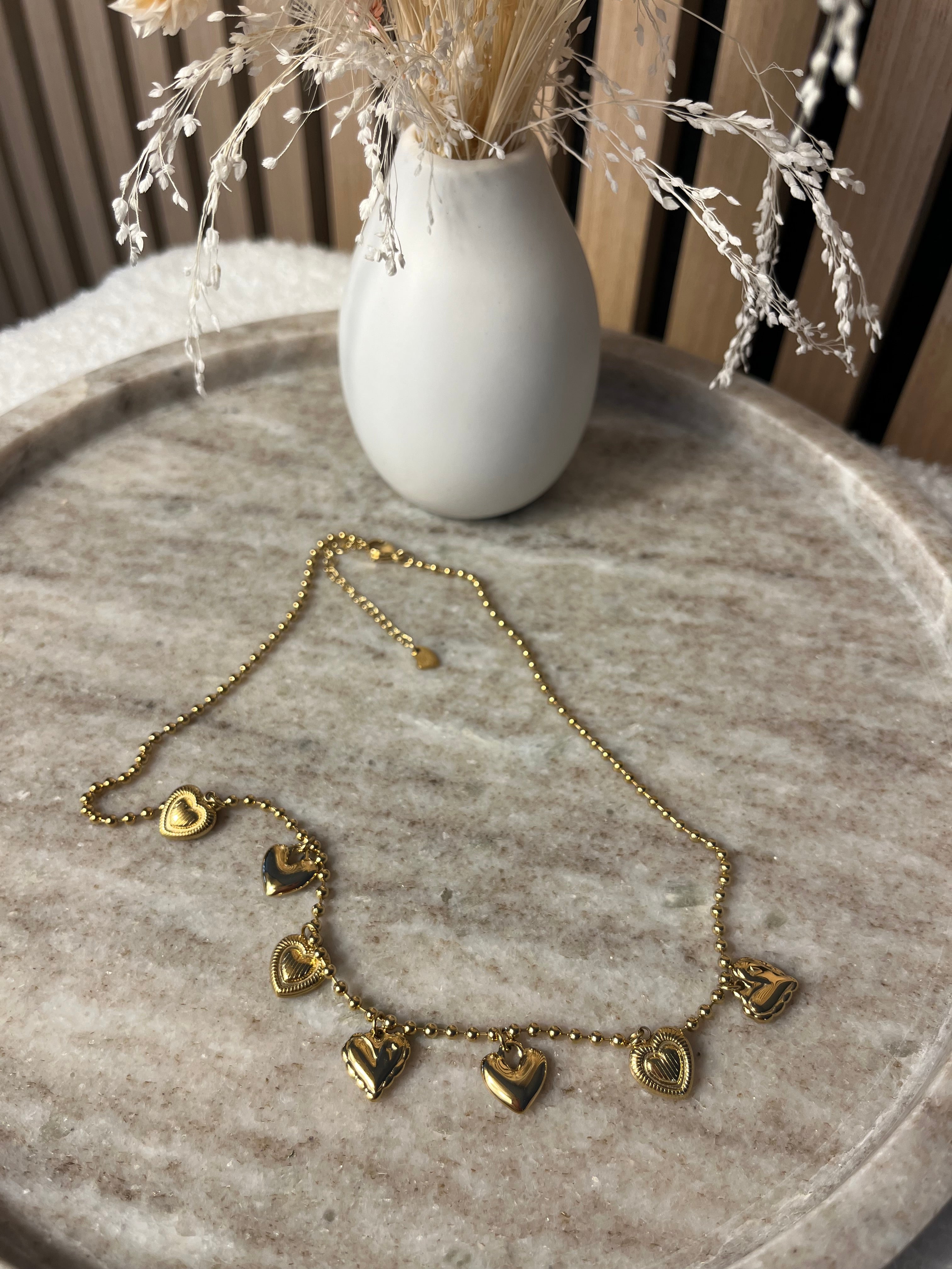 Edelstahl Kette Herzen