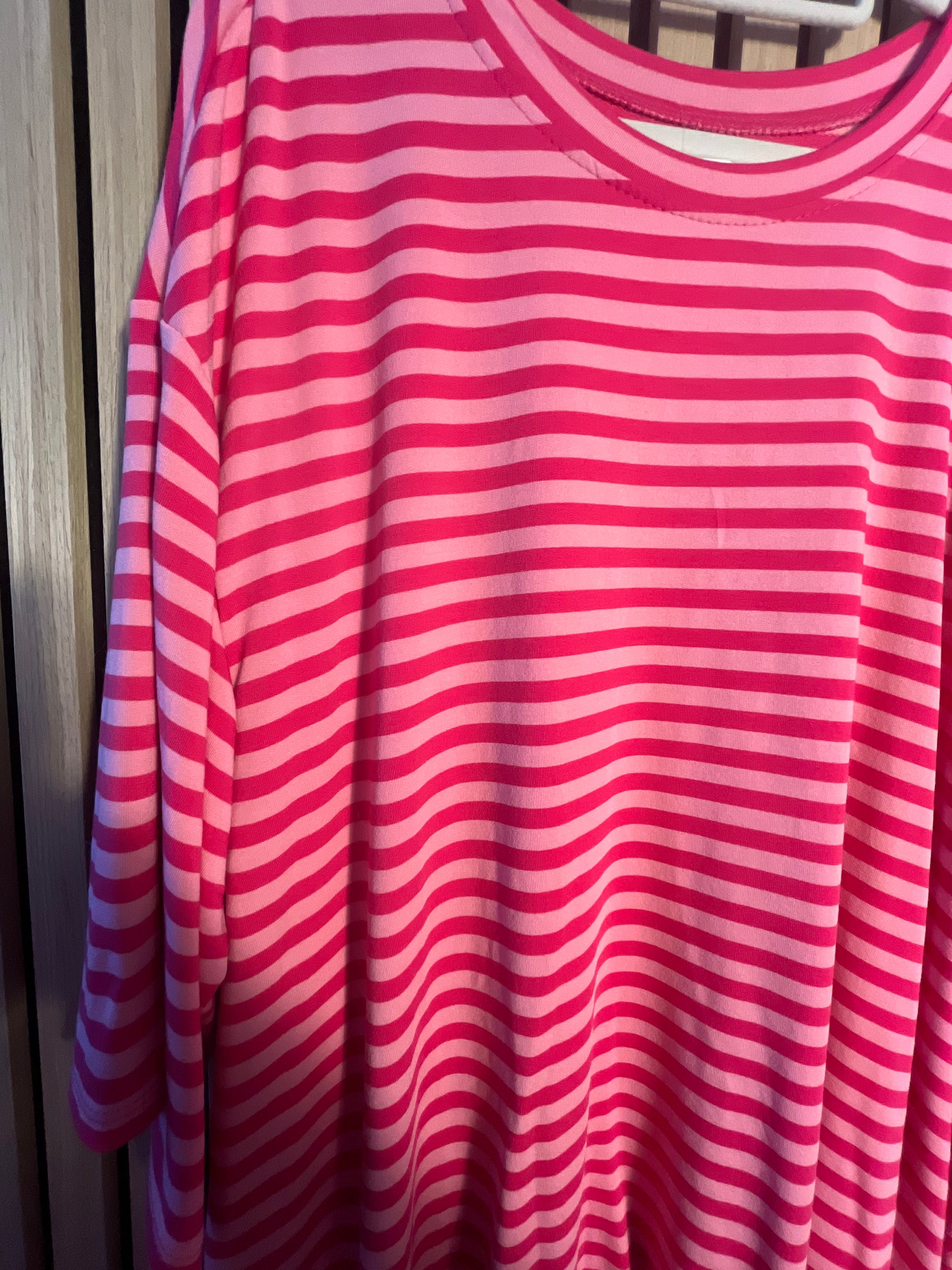 Long Shirt plussize curvy Streifen