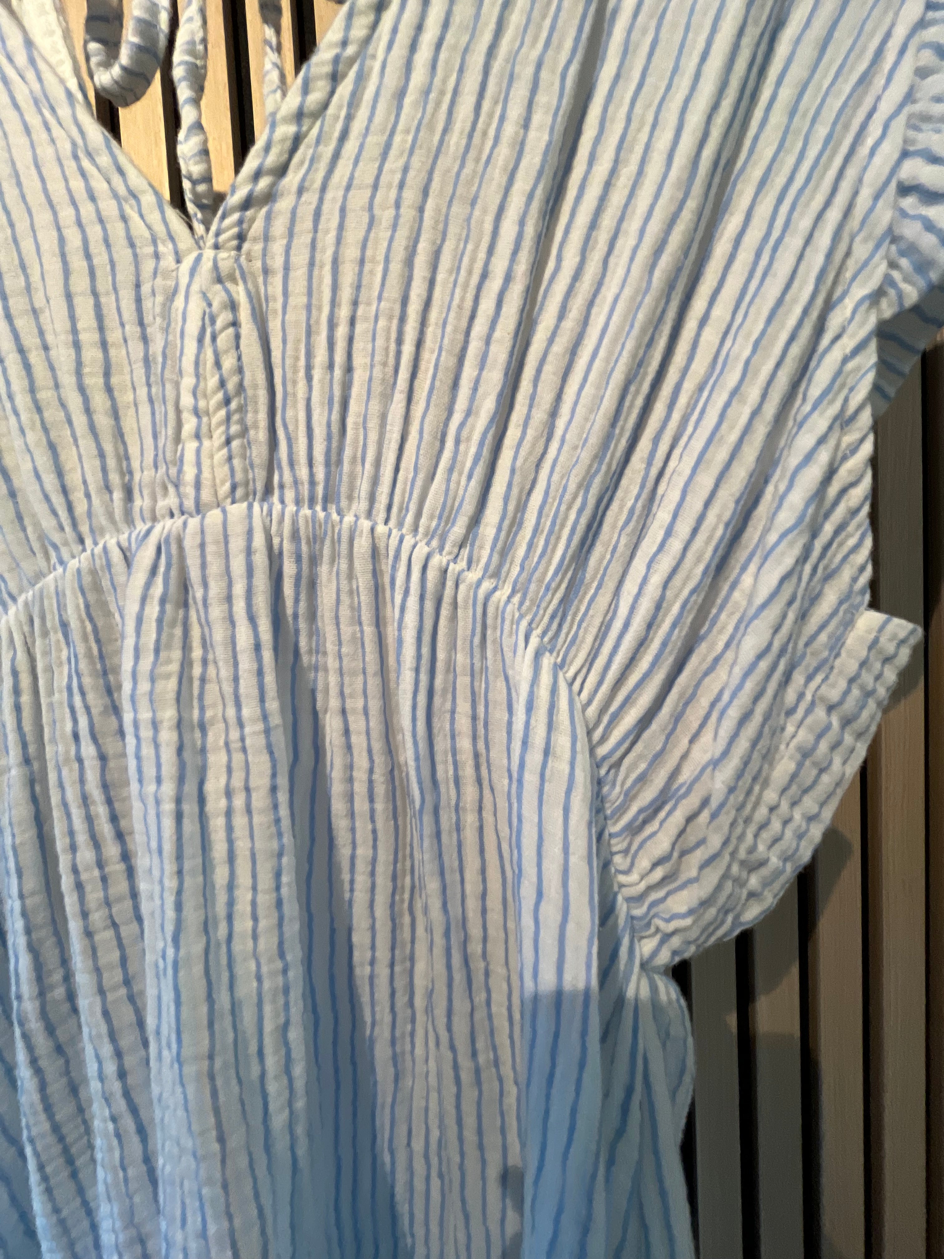Langes Kleid Baumwolle mit Streifen 