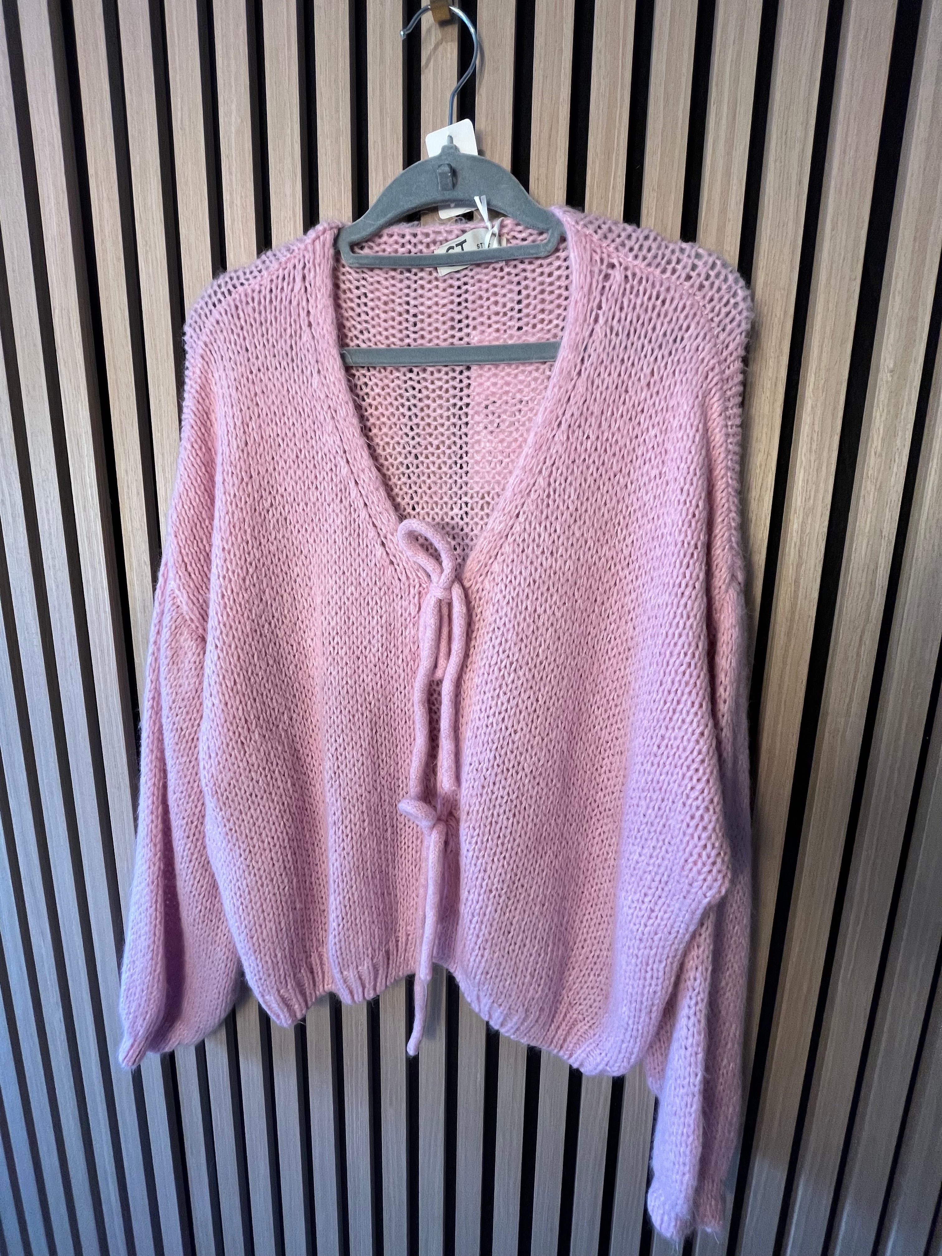 Cardigan Strickjacke mit Schleifen