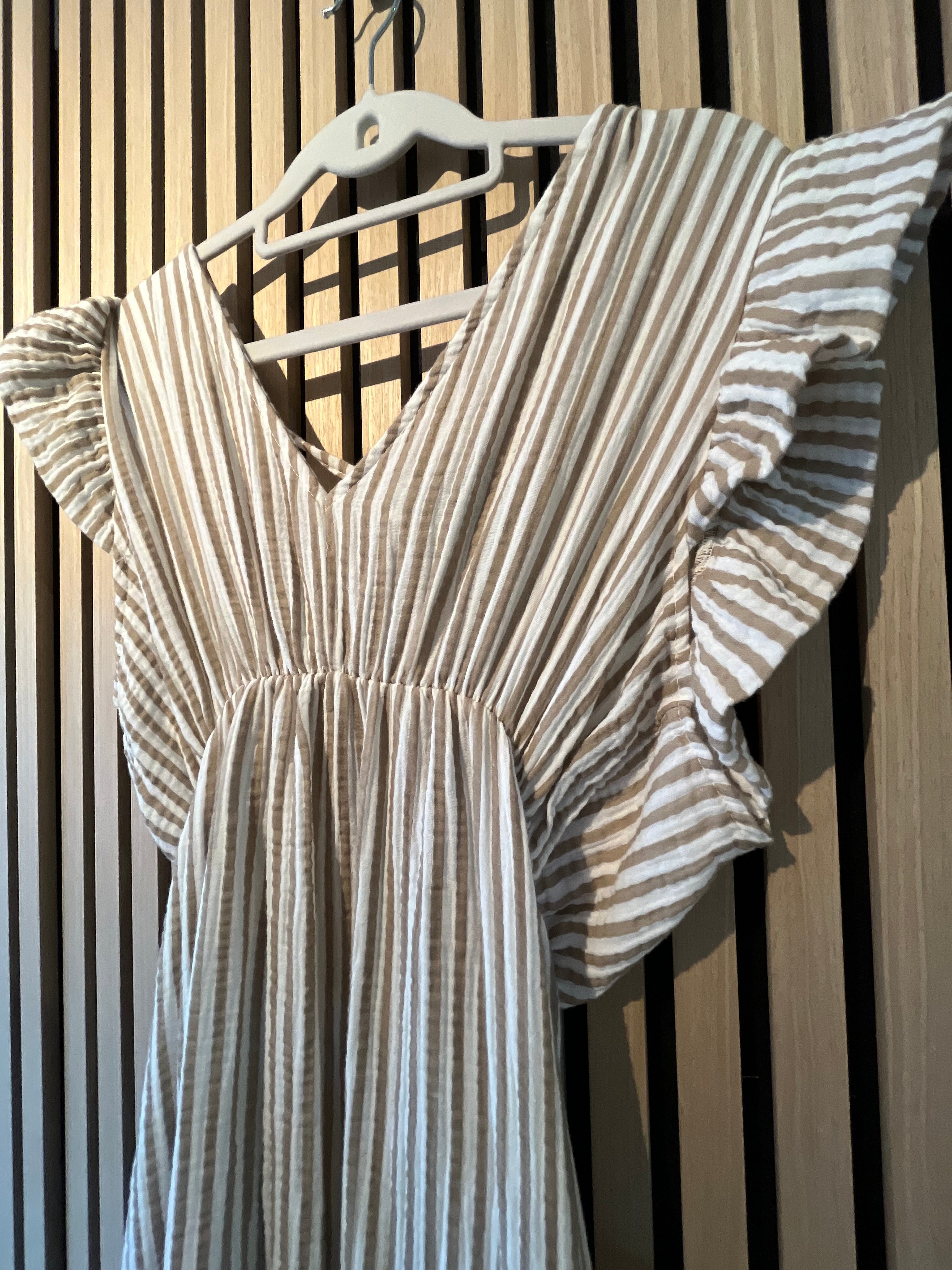 Langes Kleid Baumwolle mit Streifen 