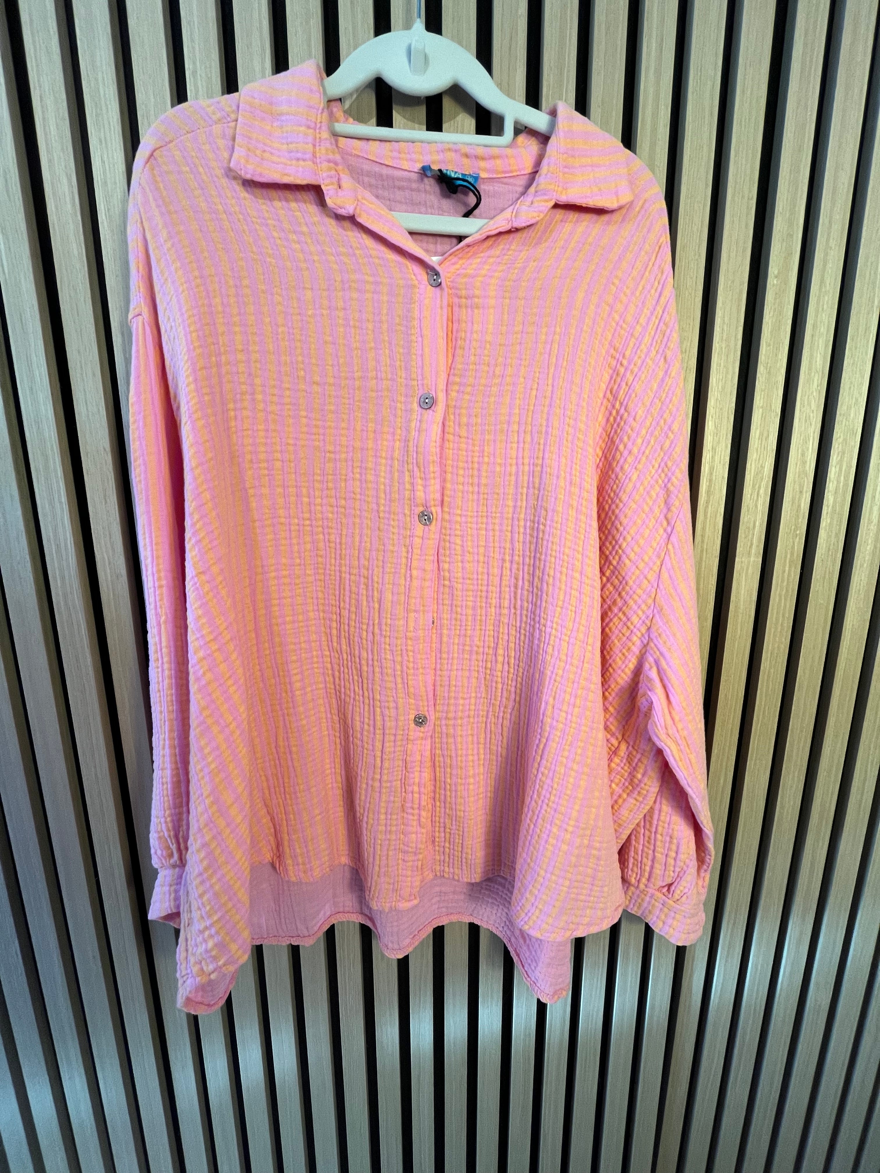 Musselin-Bluse „Lina“ Streifen/uni einfarbig