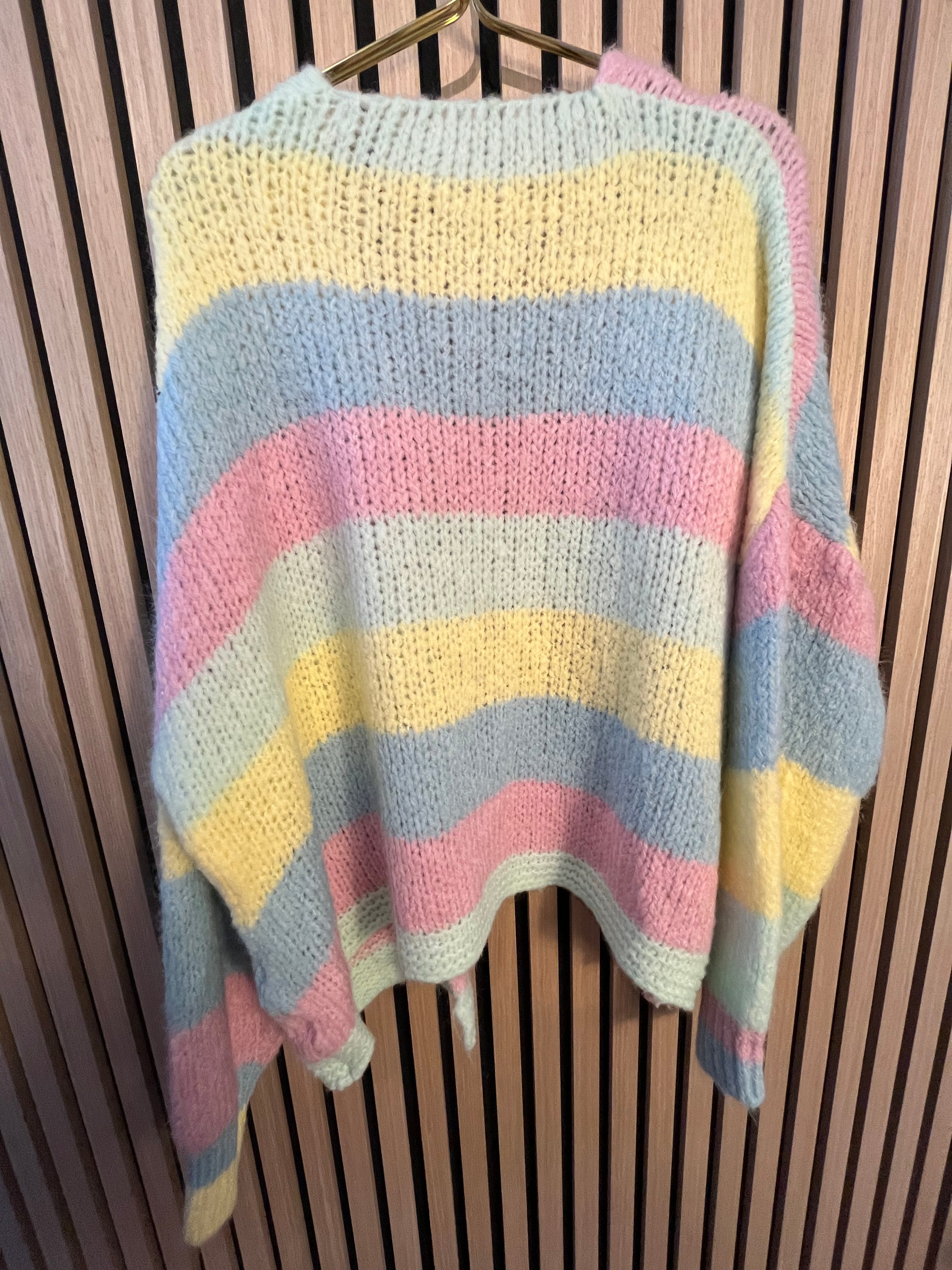 Strickjacke Cardigan bunt rosa mint blau gelb