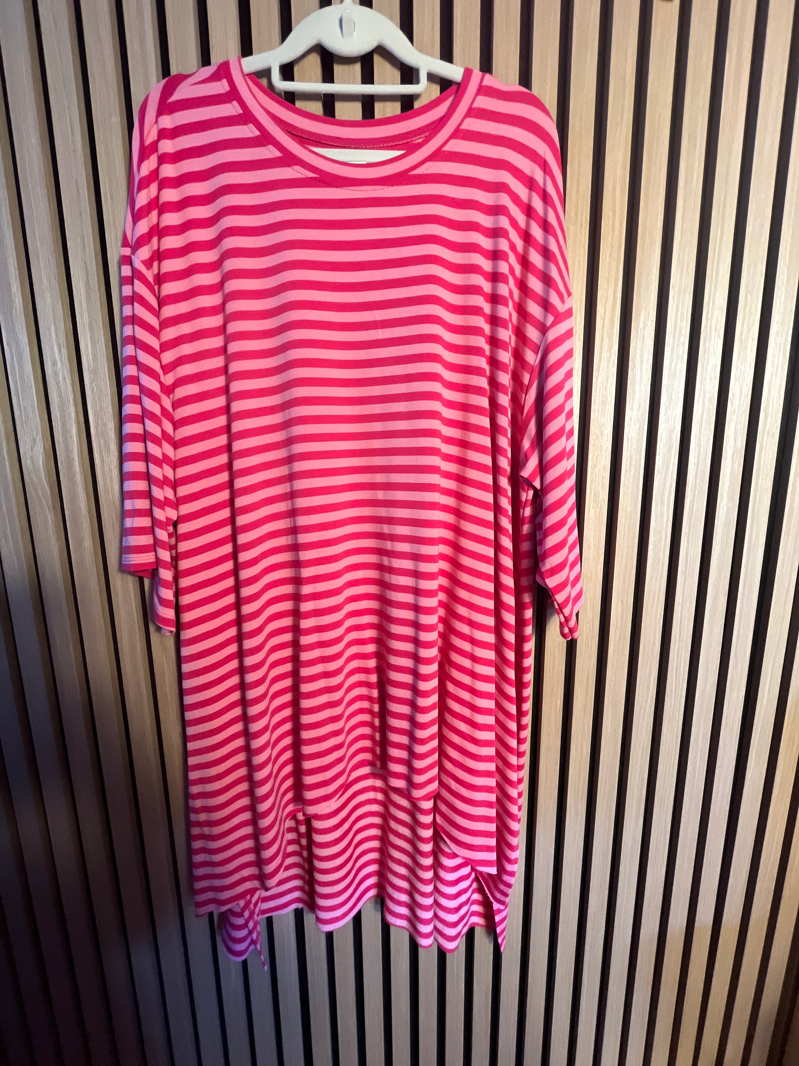Long Shirt plussize curvy Streifen