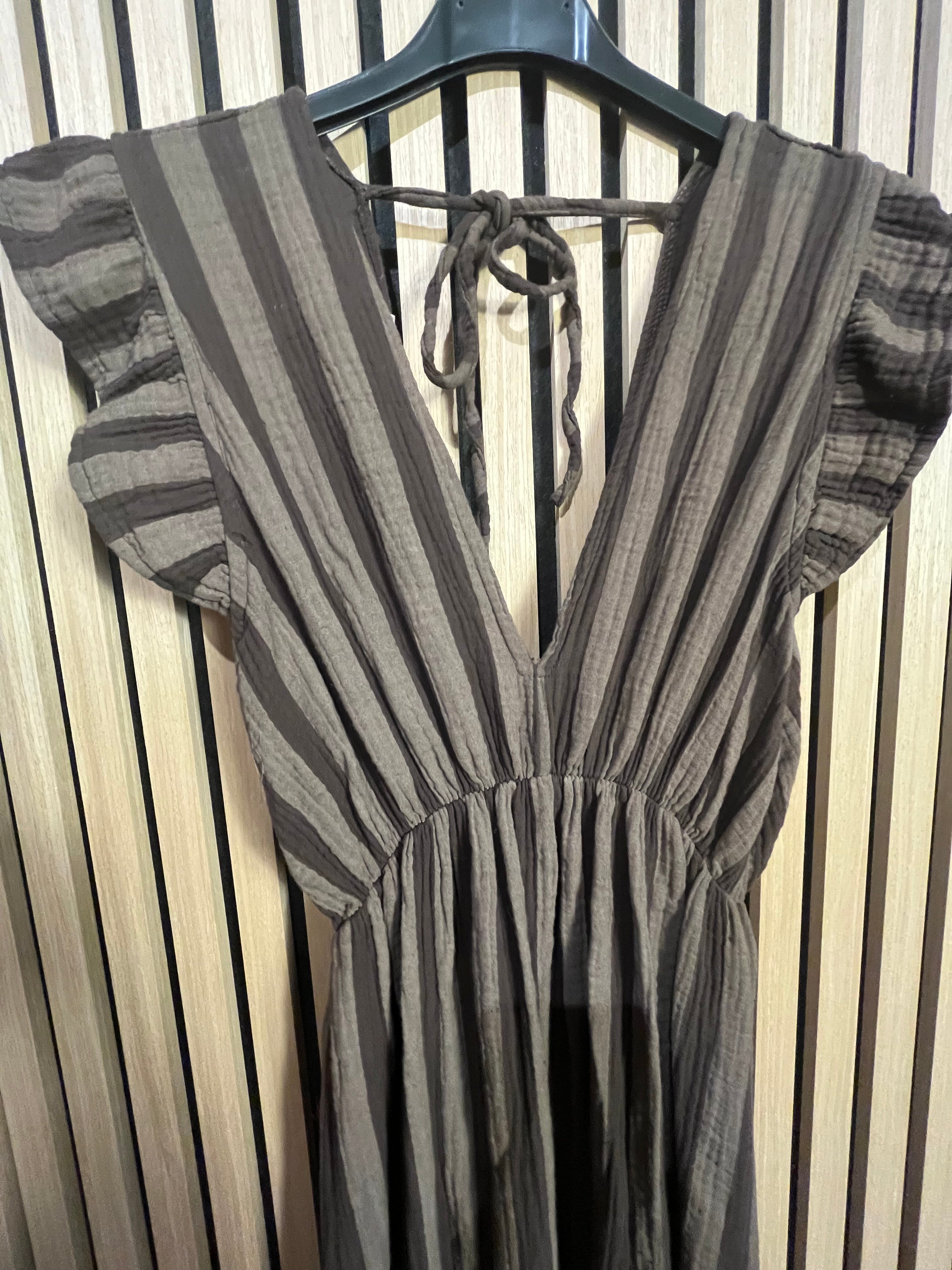 Musselin-Kleid „Maja“ lang Rüschen Baumwolle