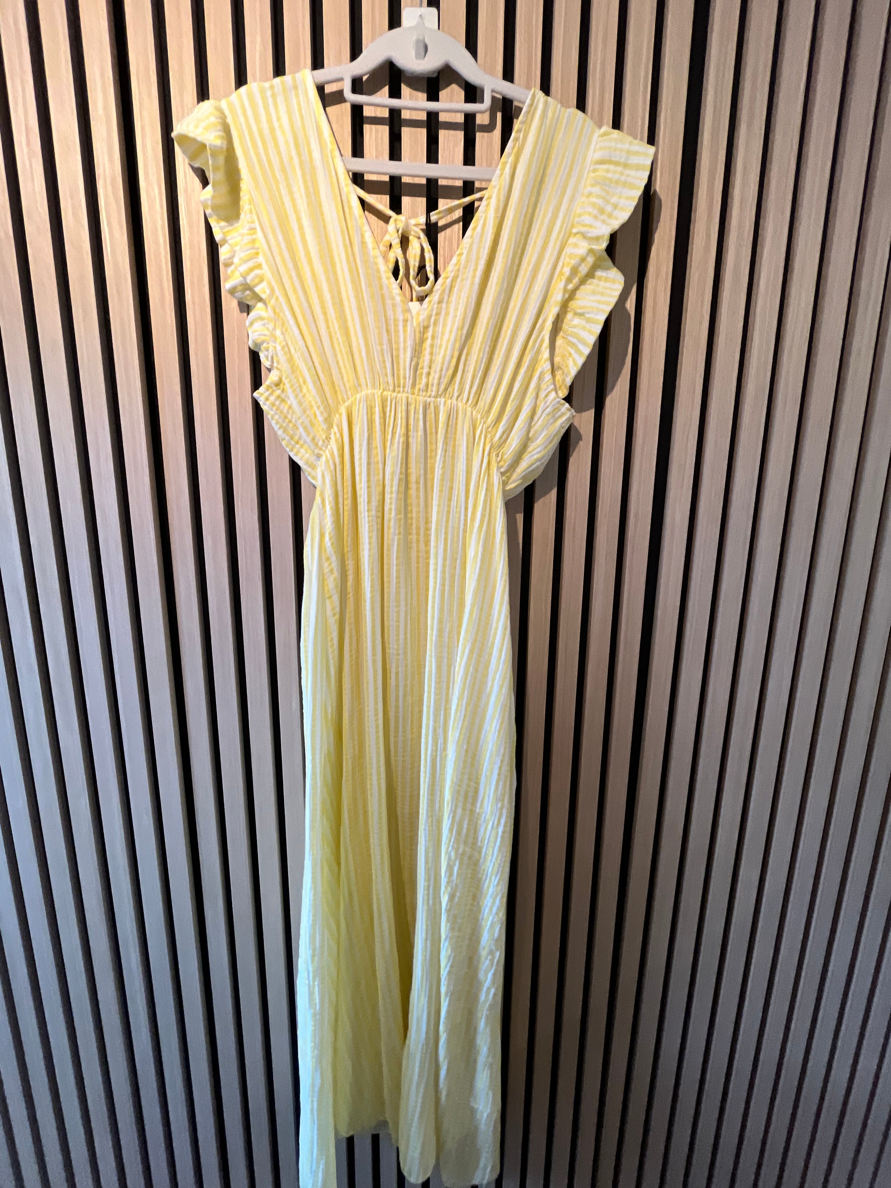 Langes Kleid Baumwolle mit Streifen 