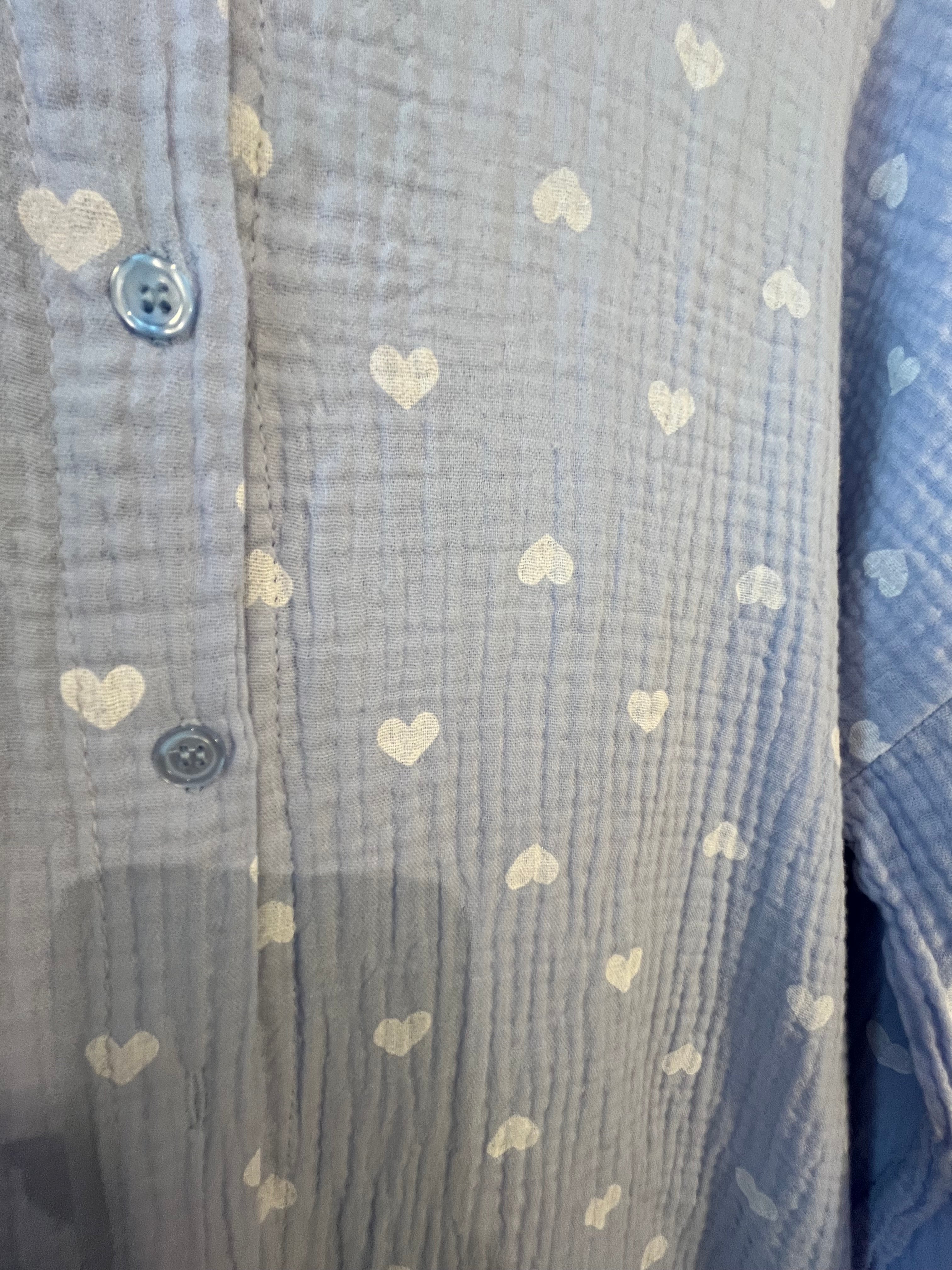 Musselin Bluse Herzen Baumwolle