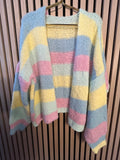 Strickjacke Cardigan bunt rosa mint blau gelb