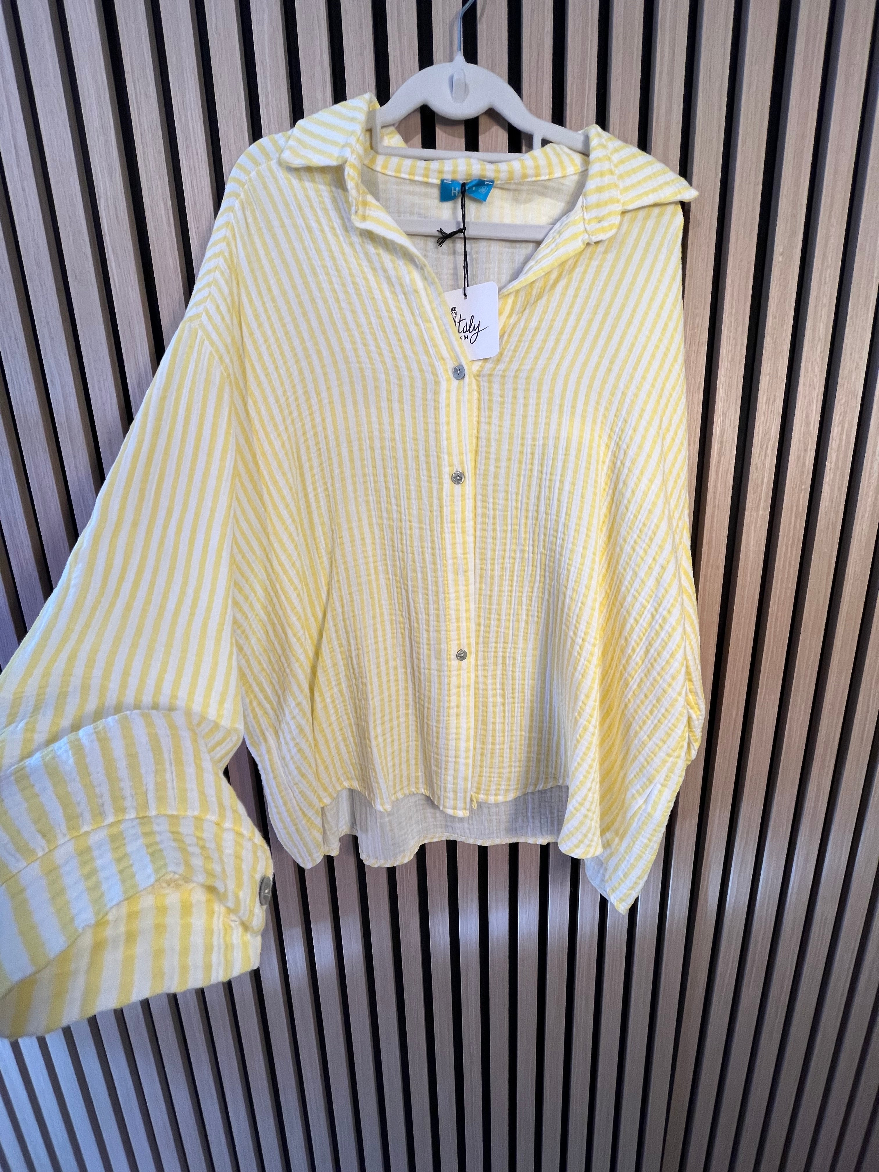 Musselin-Bluse „Lina“ Streifen/uni einfarbig