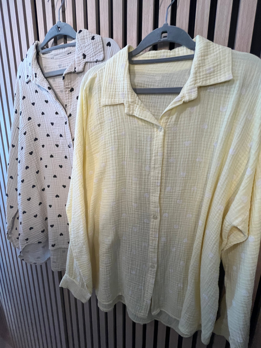 Musselin Bluse Herzen Baumwolle