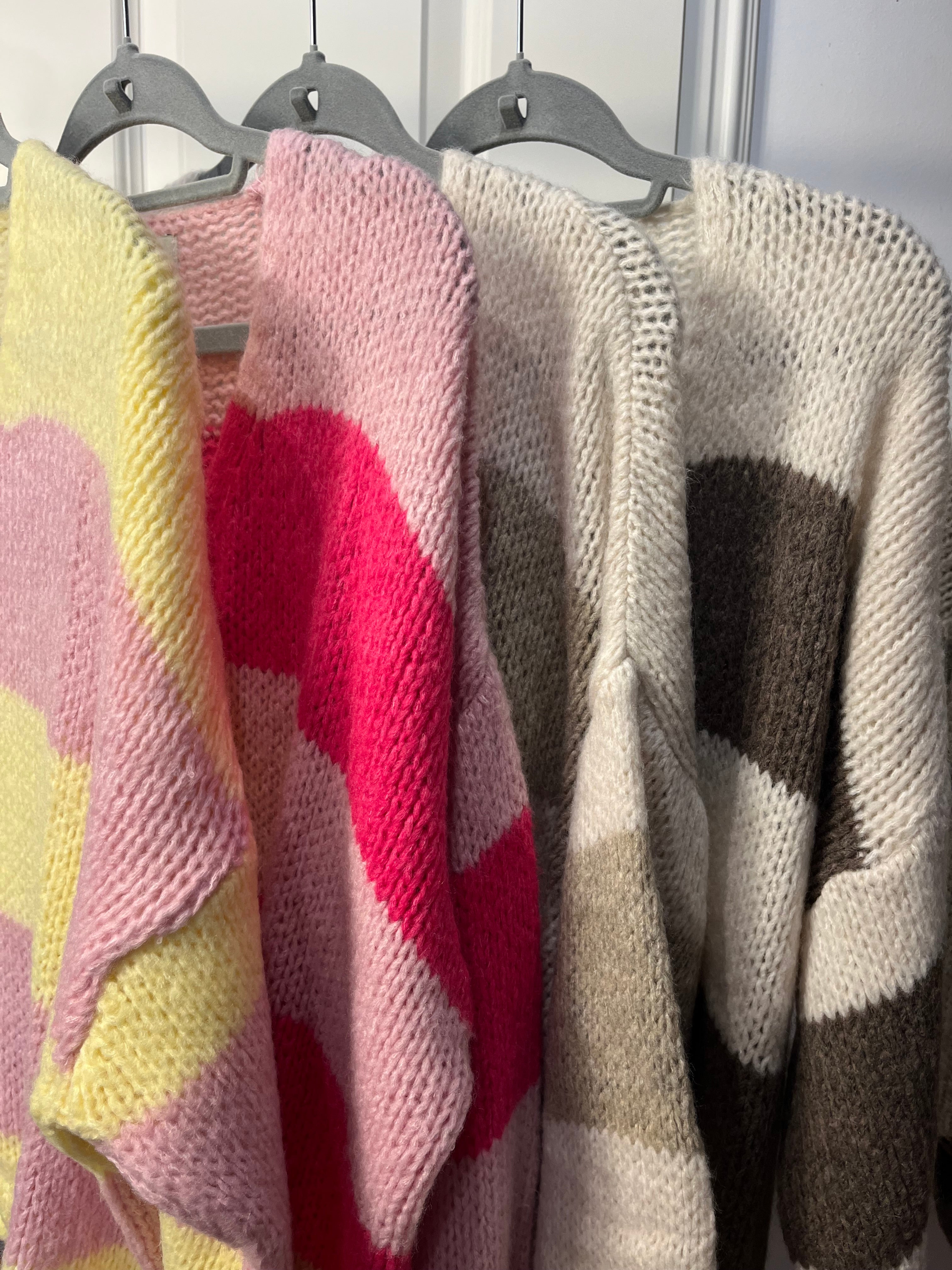 Cardigan Strickjacke mit Schleifen