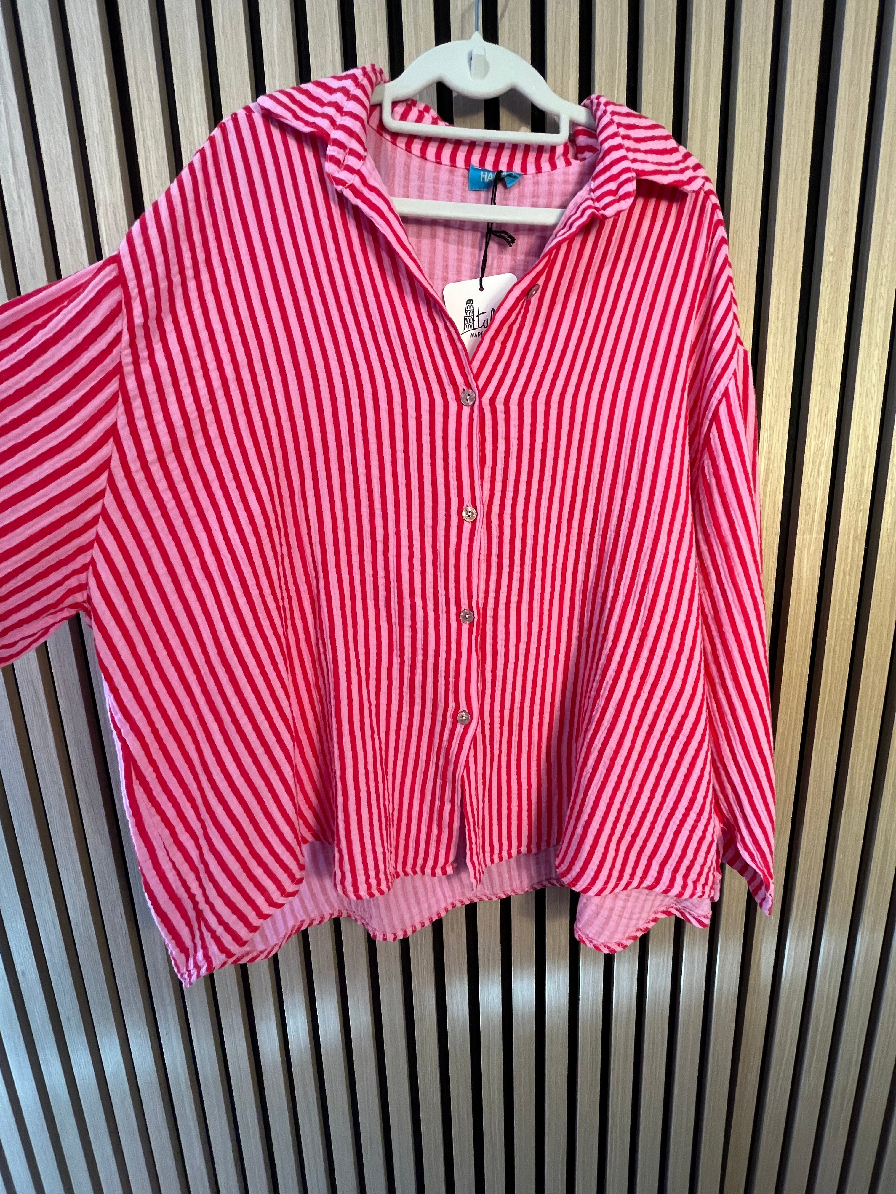 Musselin-Bluse „Lina“ Streifen/uni einfarbig