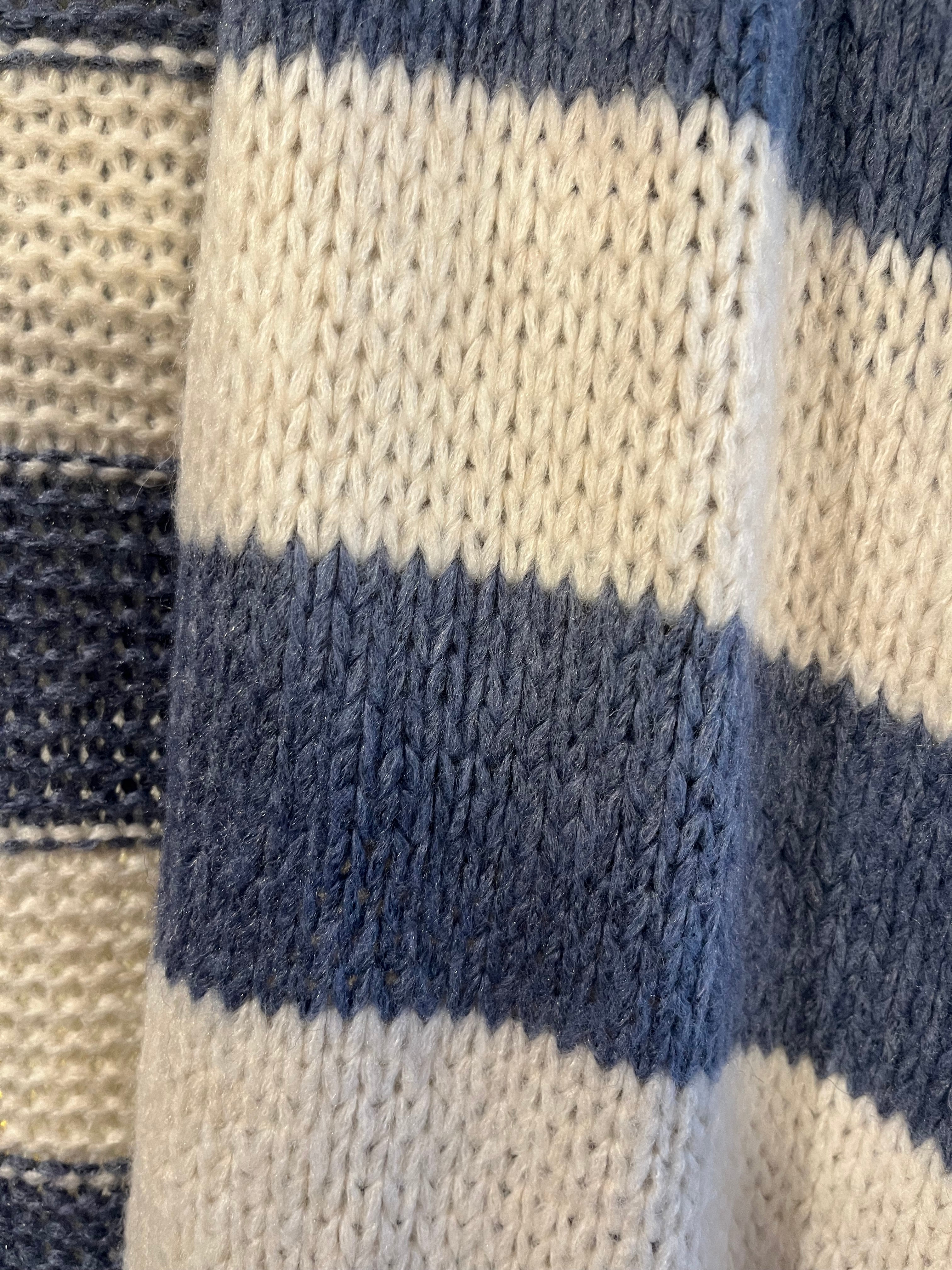 Lange Strickjacke Cardigan mit Streifen
