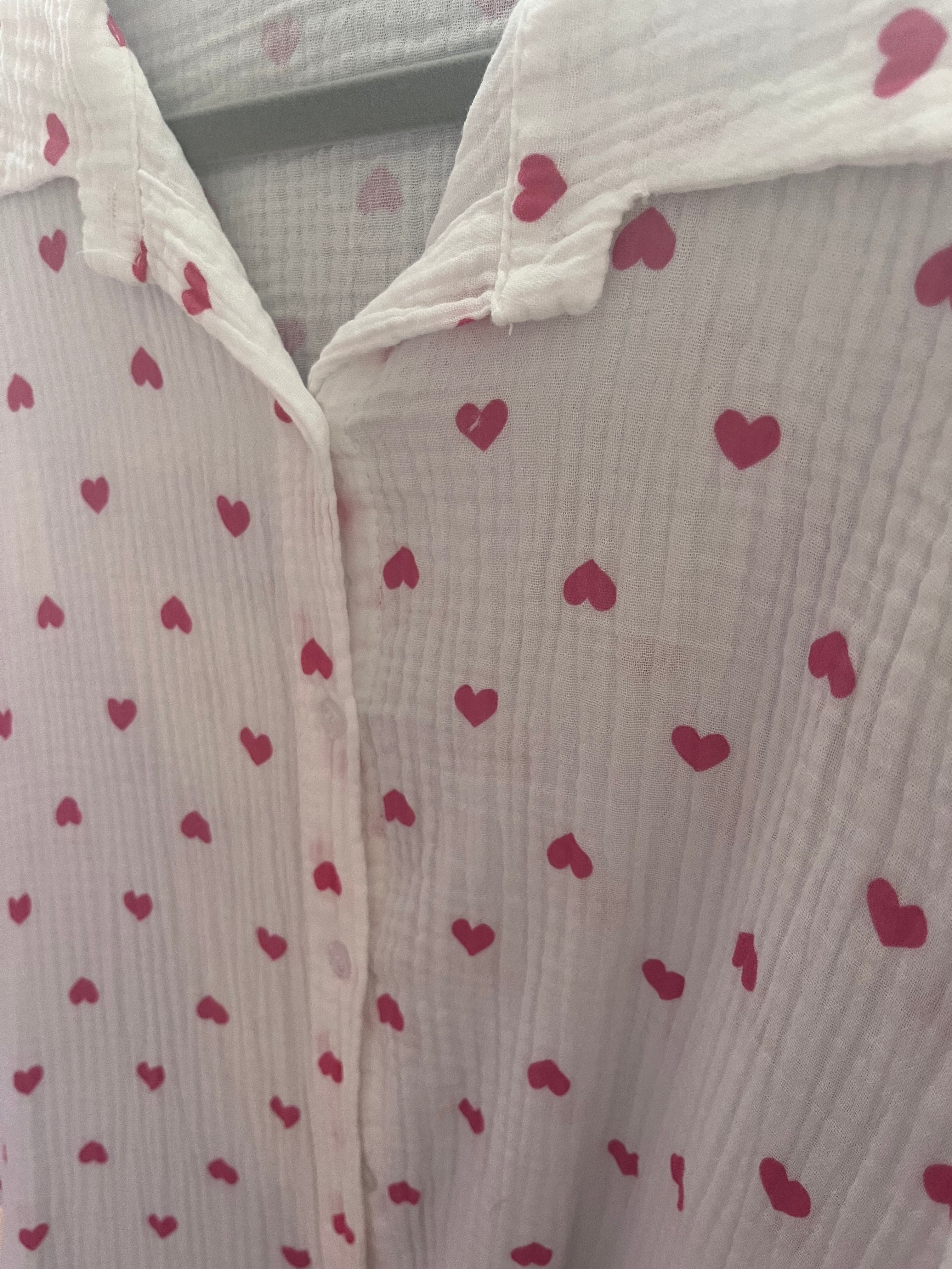 Musselin-Bluse „Julia“ mit Herzen