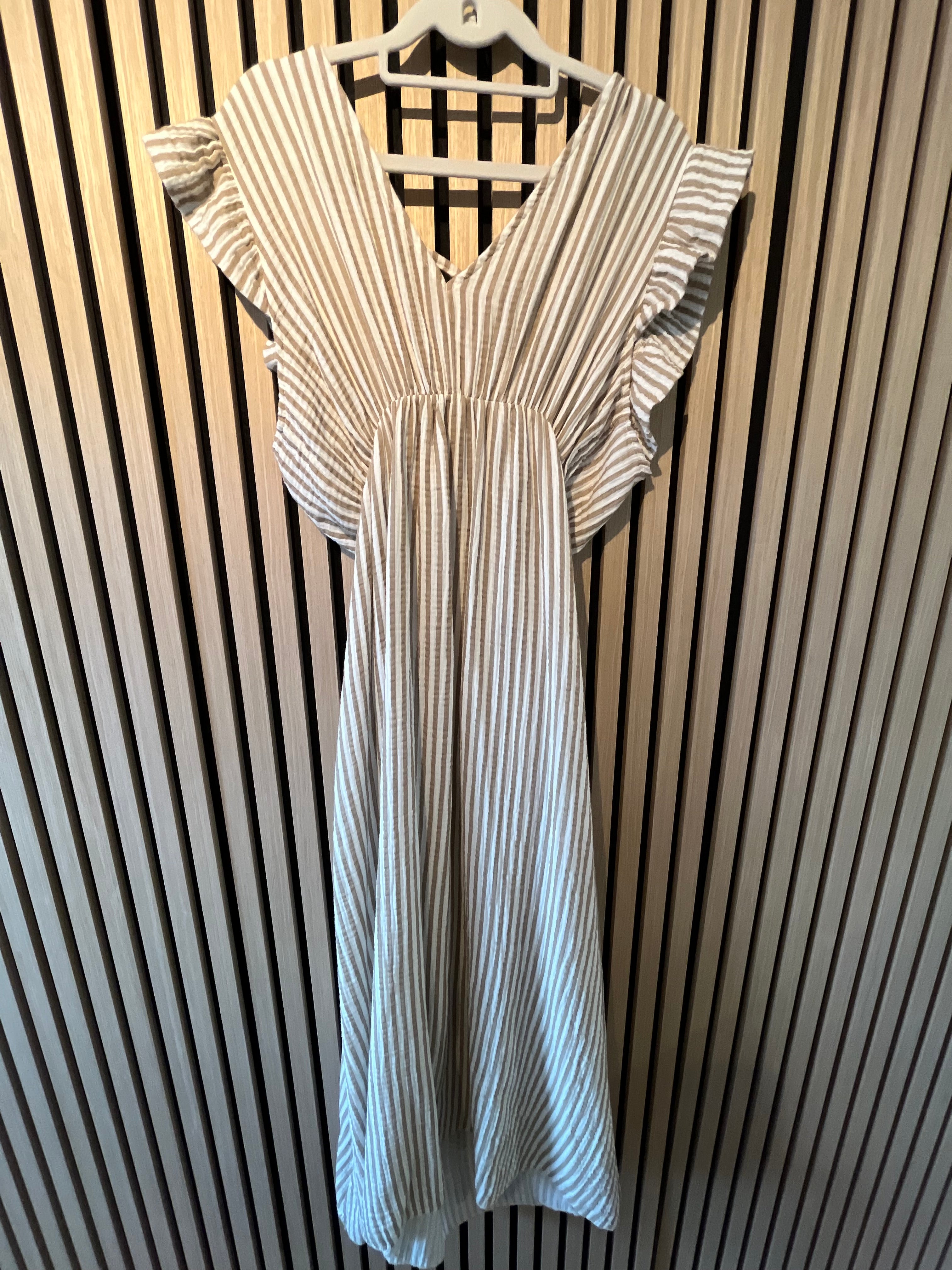 Langes Kleid Baumwolle mit Streifen 