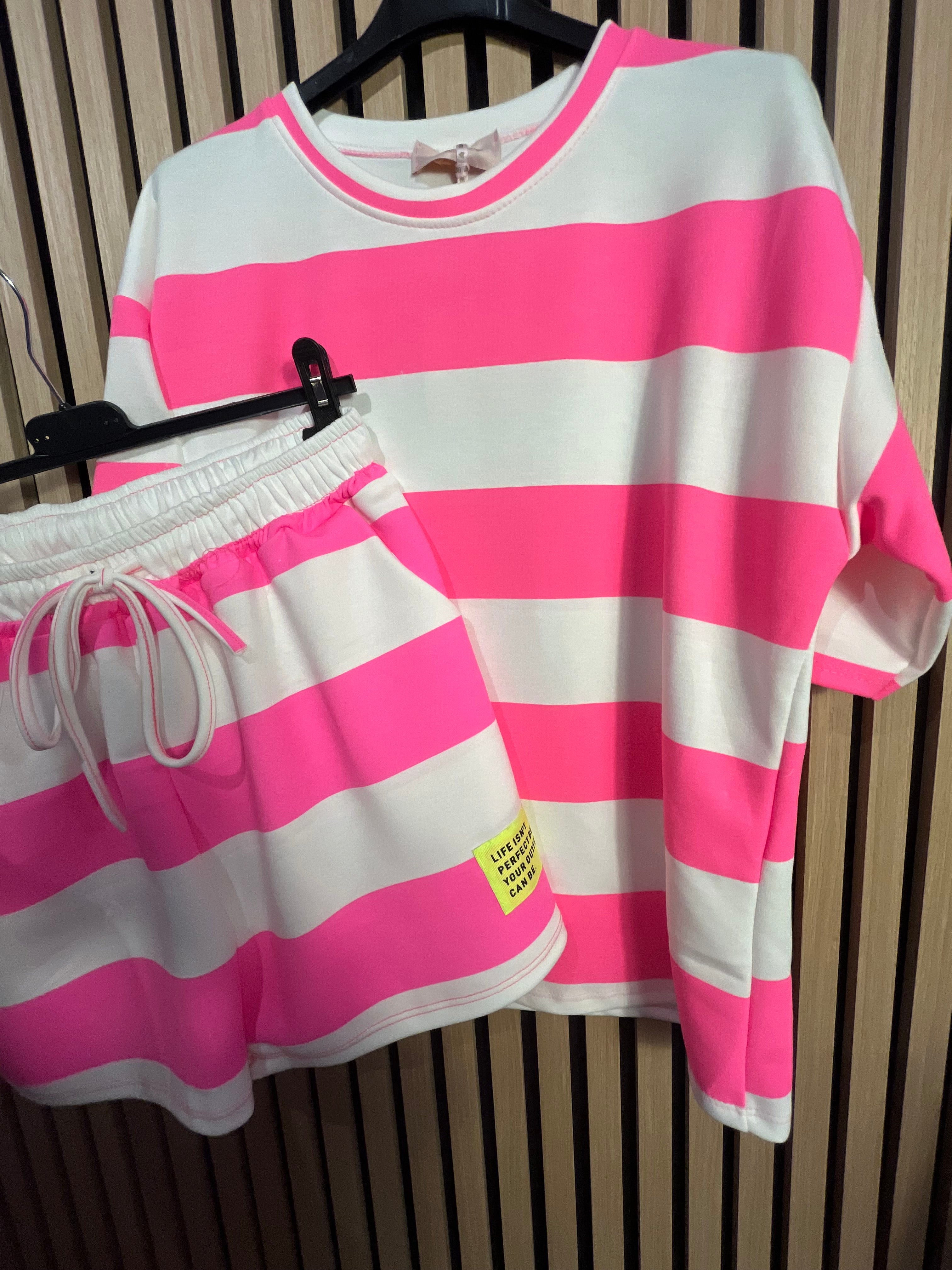 Set Streifen Shirt Shorts