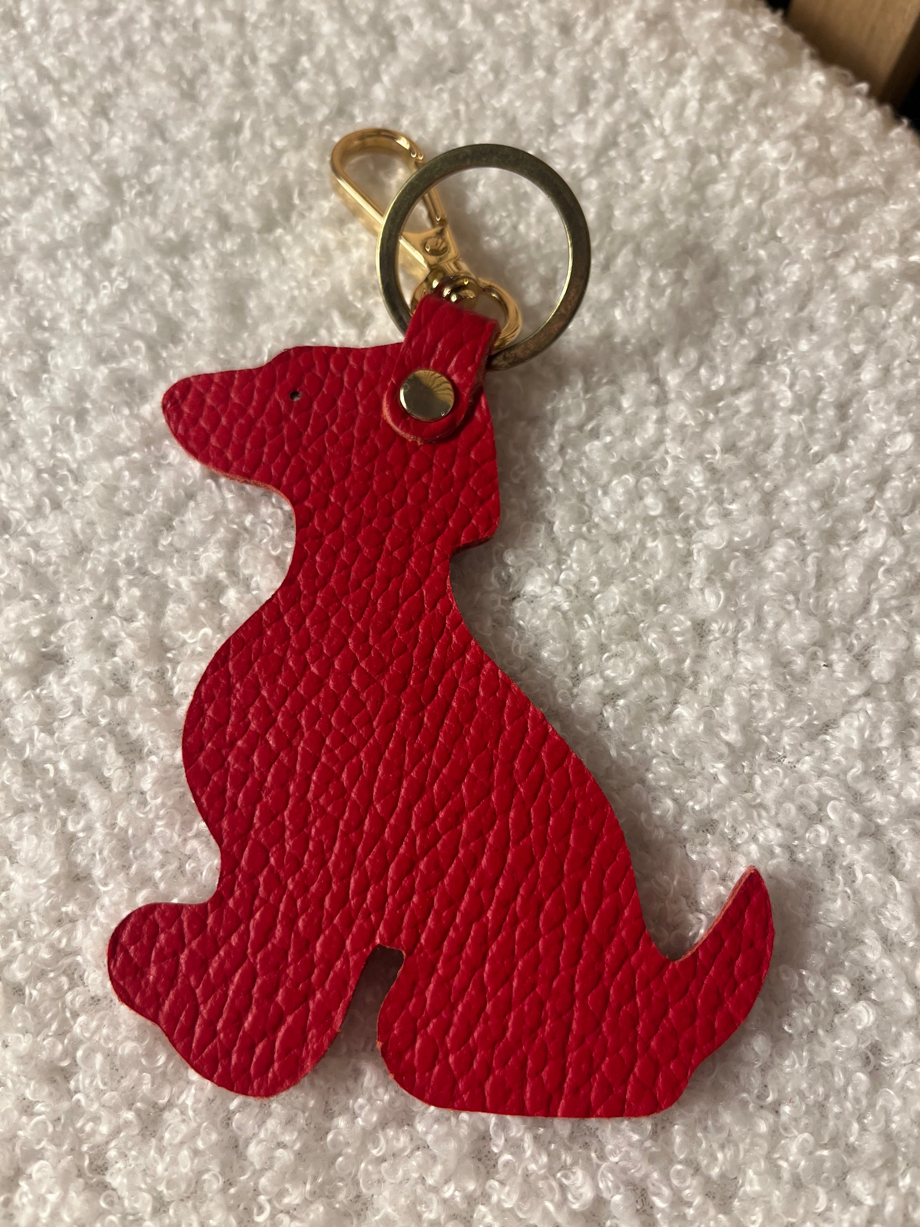 Schlüsselanhänger Kleeblatt Hund Katze Leder Geschenk