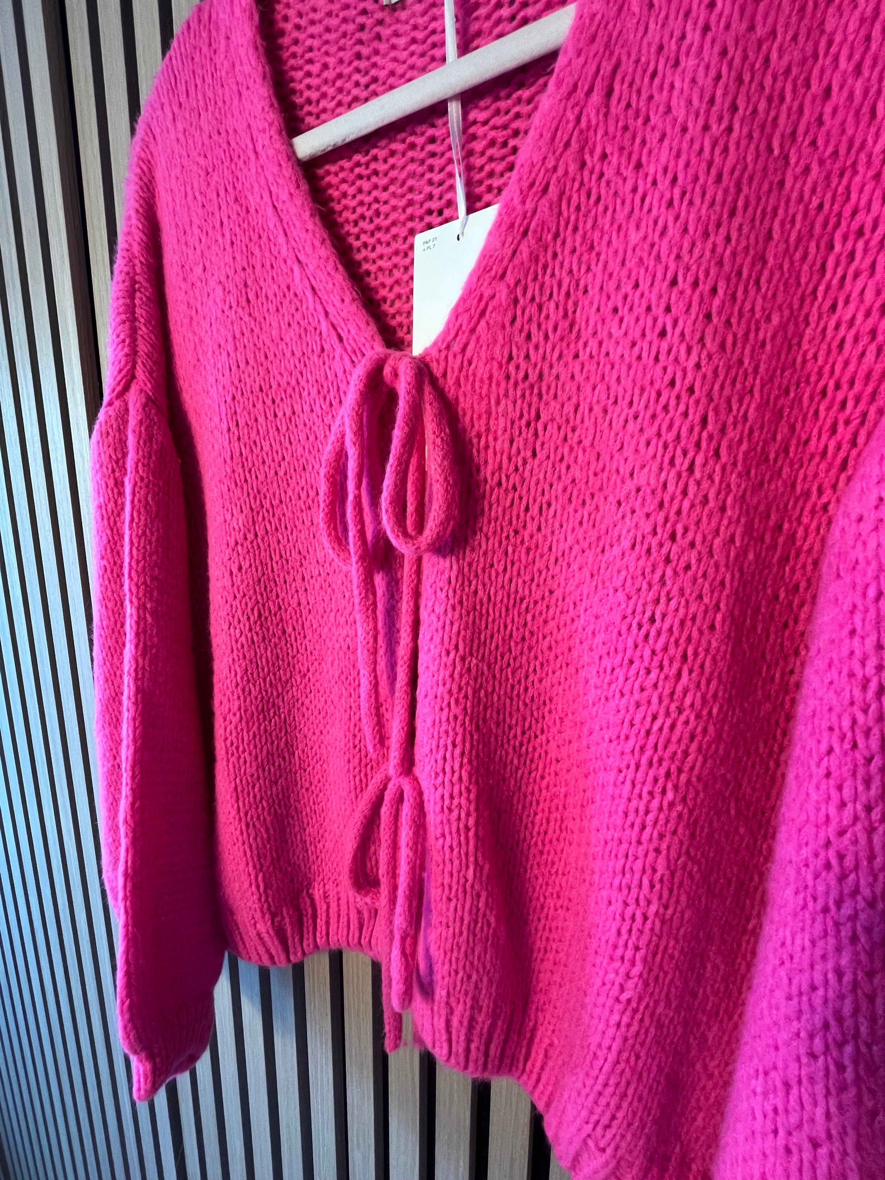Cardigan Strickjacke mit Schleifen