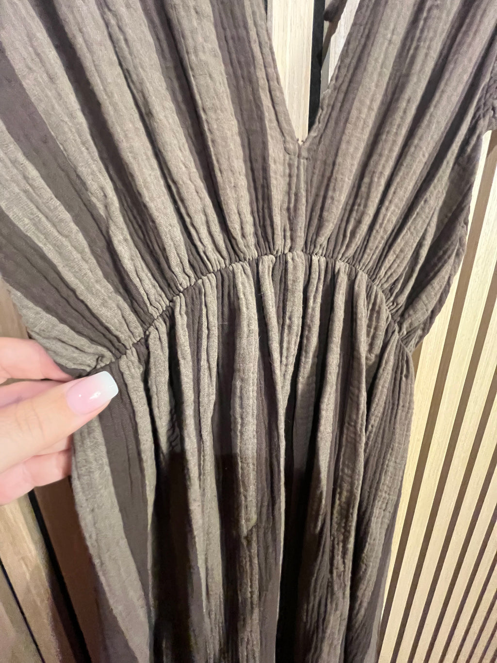 Musselin-Kleid „Maja“ lang Rüschen Baumwolle