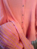 Musselin-Bluse „Lina“ Streifen/uni einfarbig