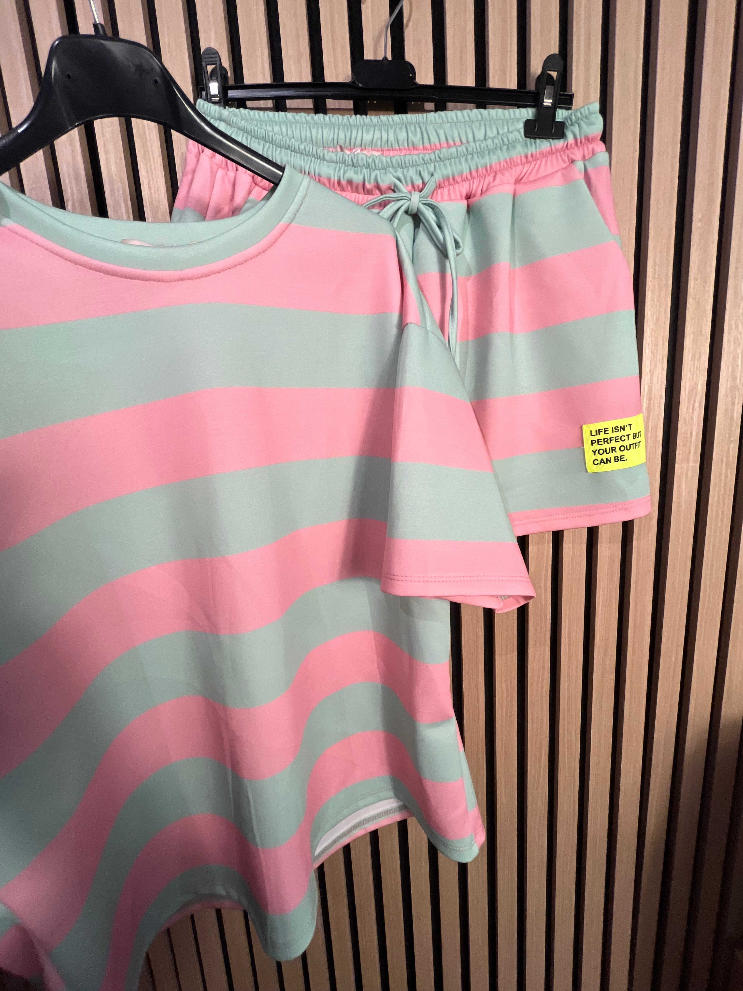Set Streifen Shirt Shorts