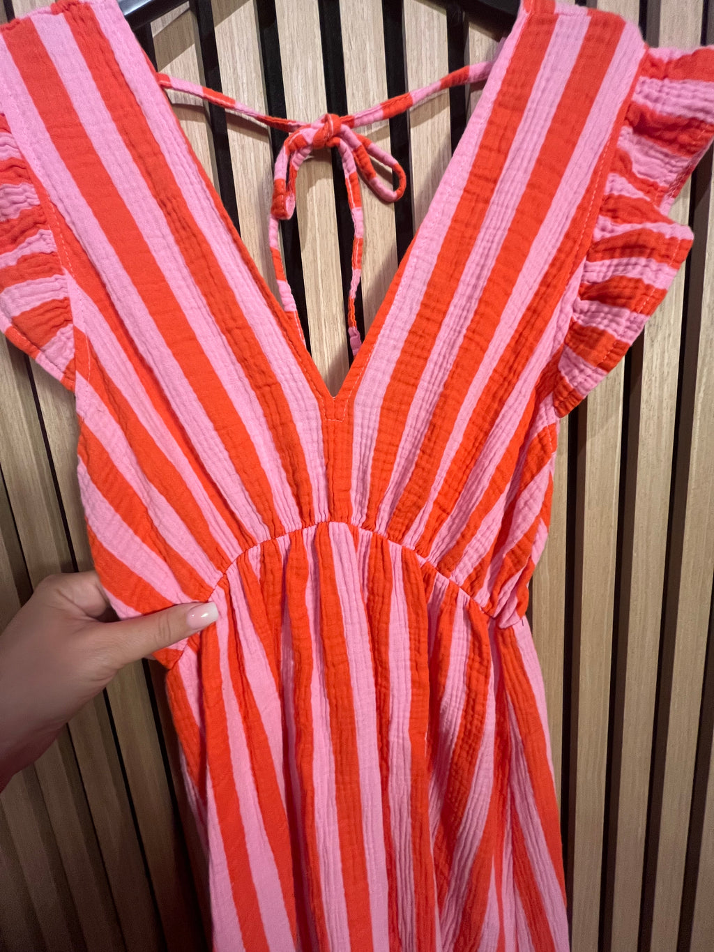 Musselin-Kleid „Maja“ lang Rüschen Baumwolle