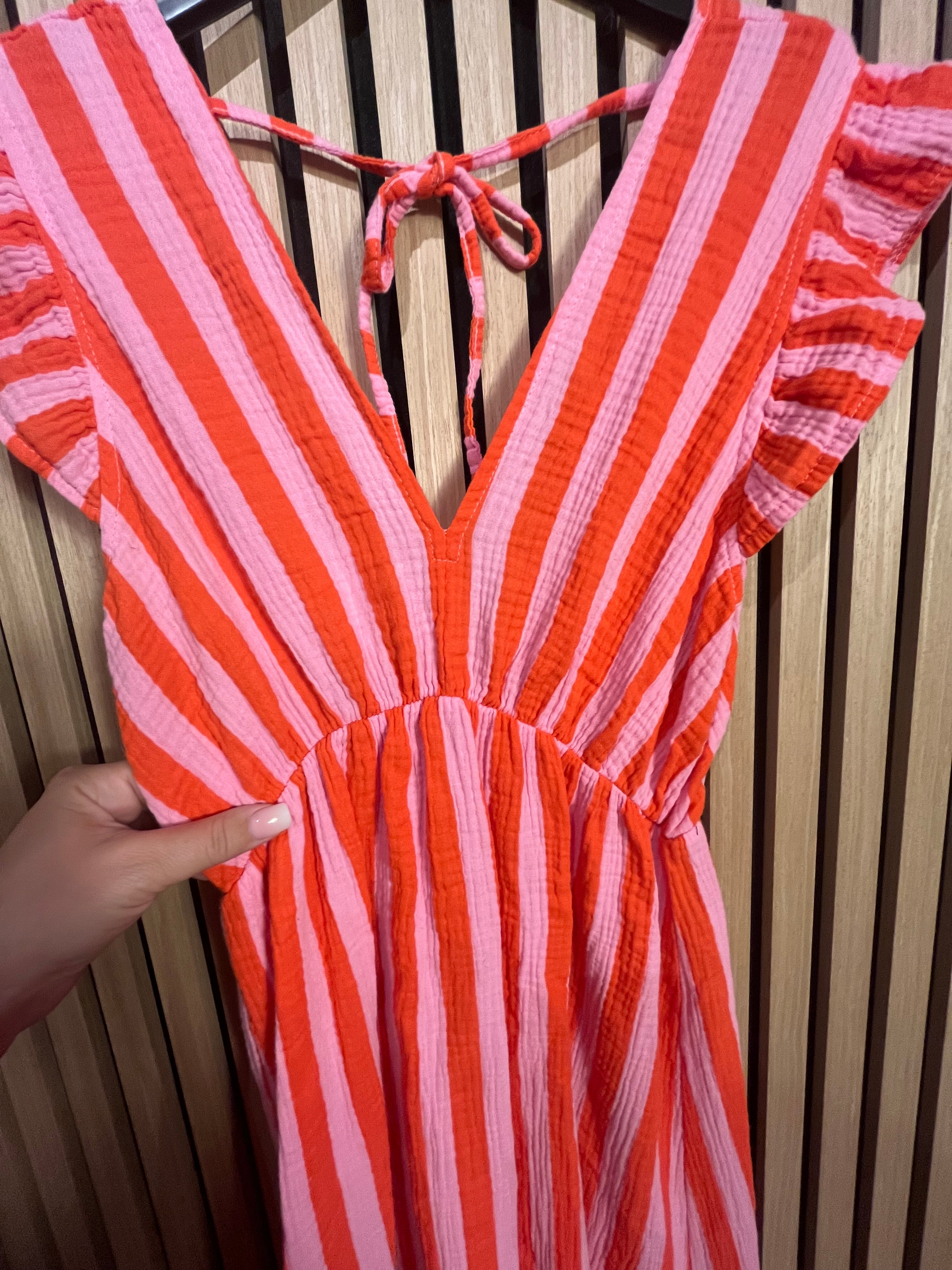 Musselin-Kleid „Maja“ lang Rüschen Baumwolle