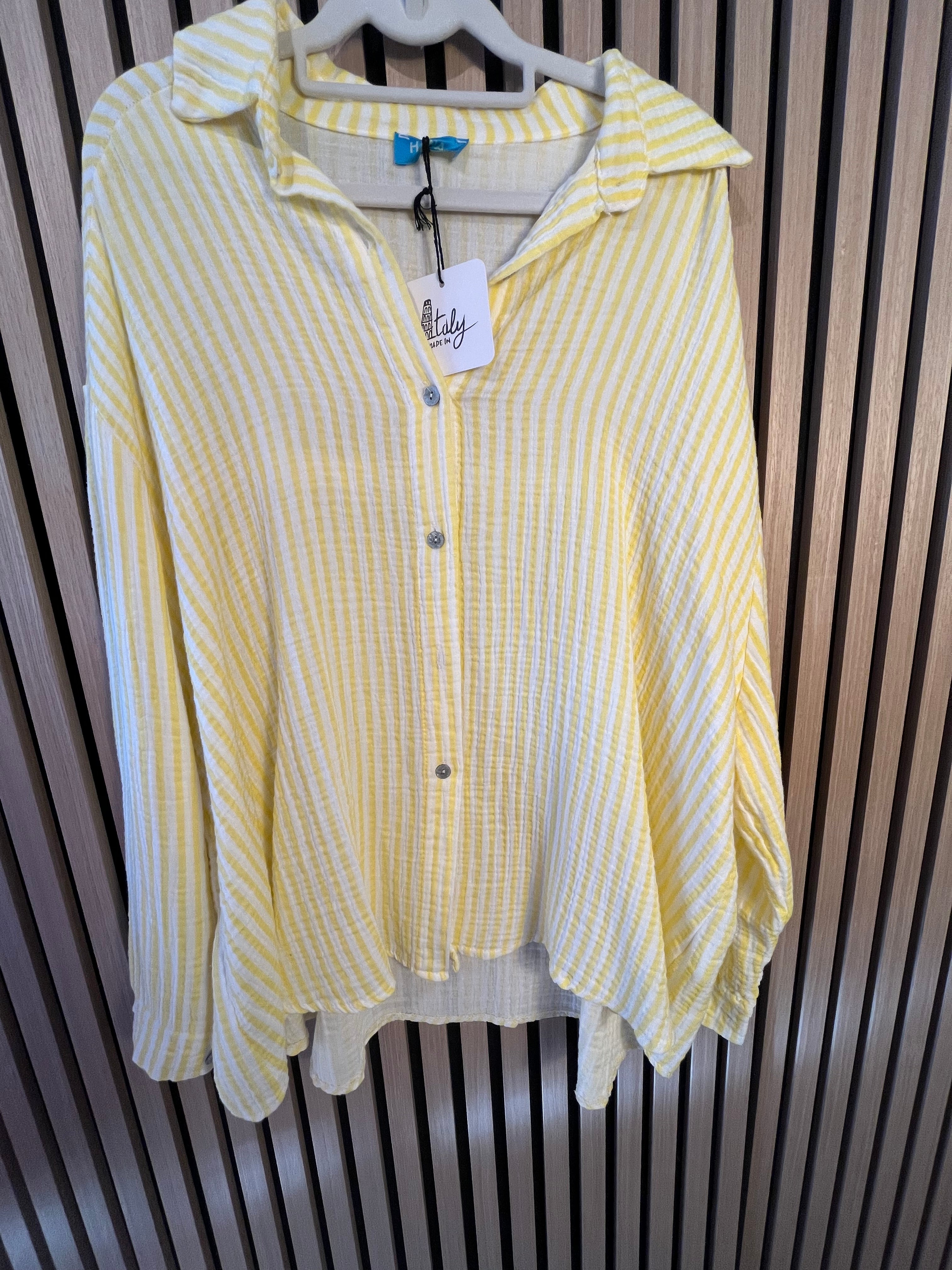 Musselin-Bluse „Lina“ Streifen/uni einfarbig