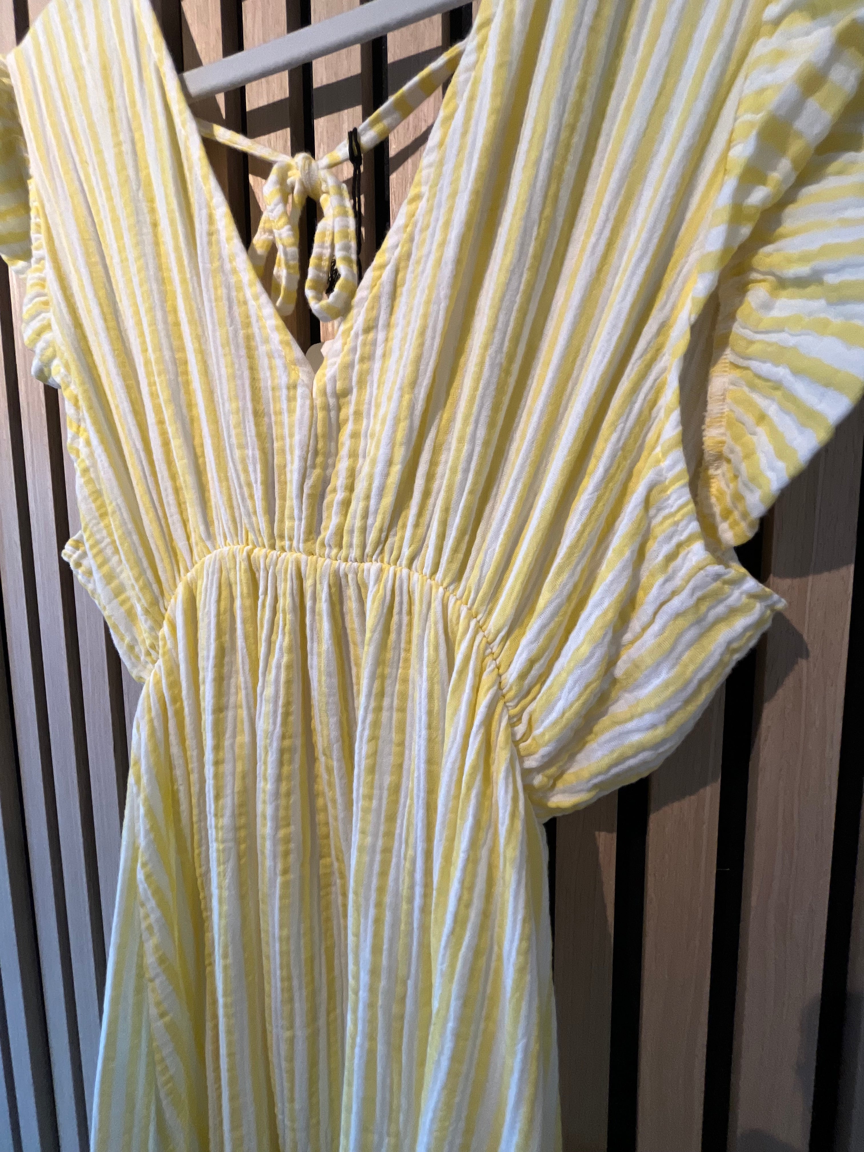Langes Kleid Baumwolle mit Streifen 