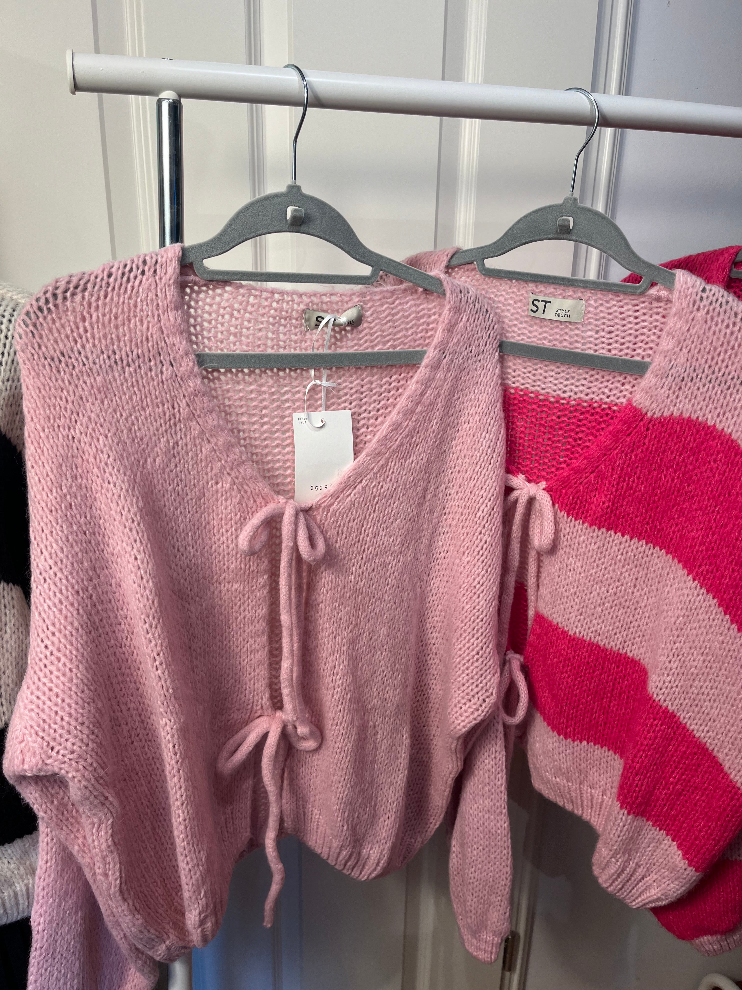 Cardigan Strickjacke mit Schleifen