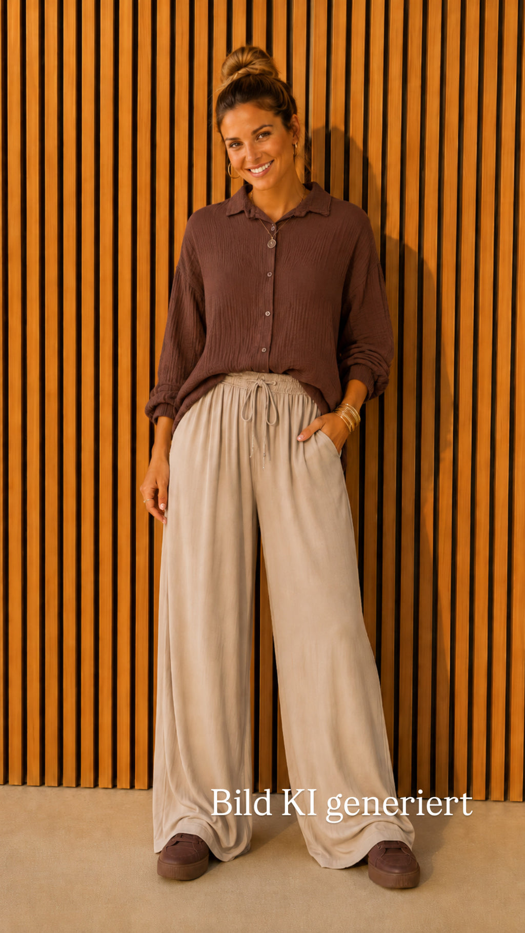 Musselin-Bluse „Lina“ Streifen/uni einfarbig