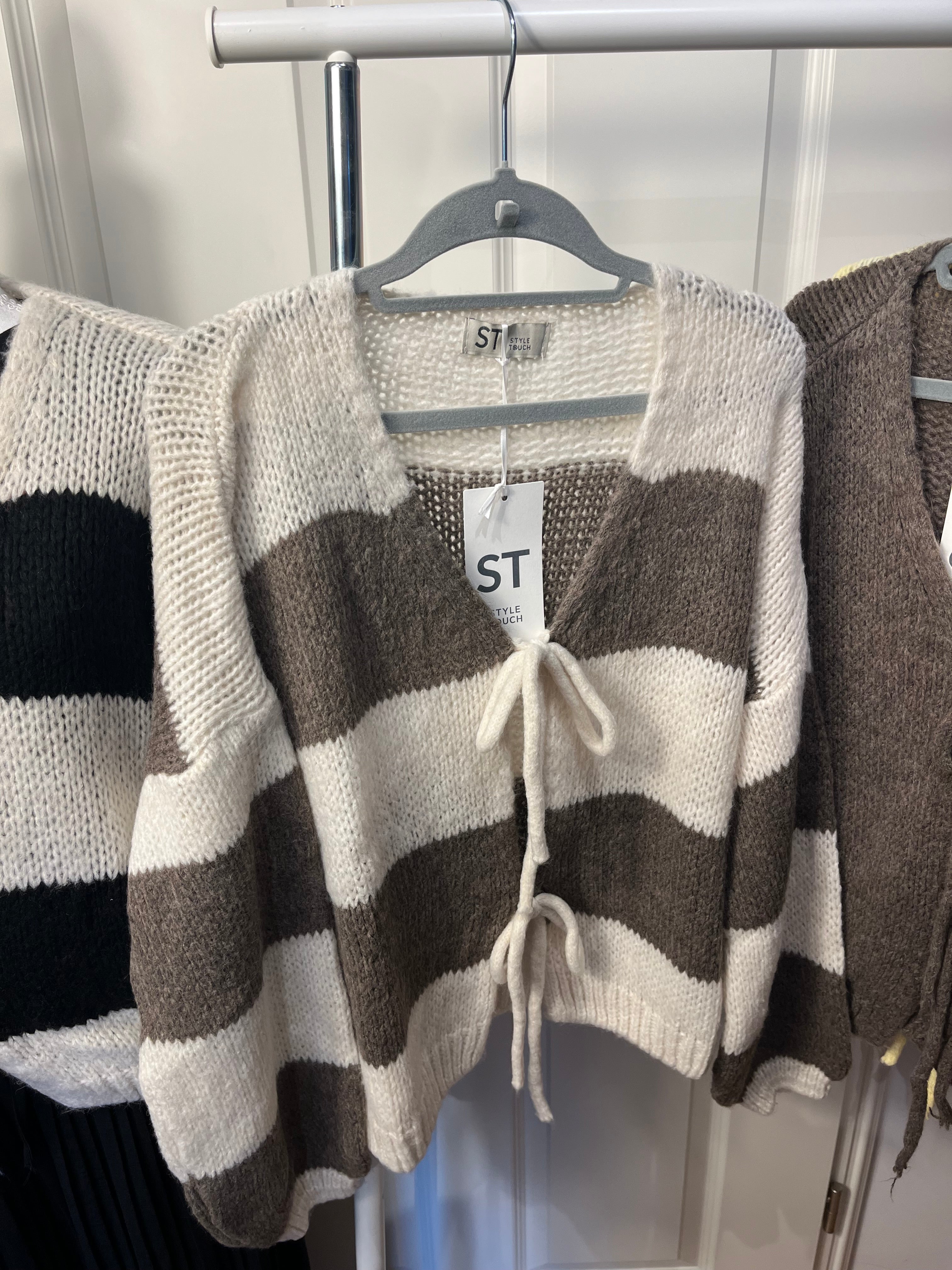 Cardigan Strickjacke mit Schleifen