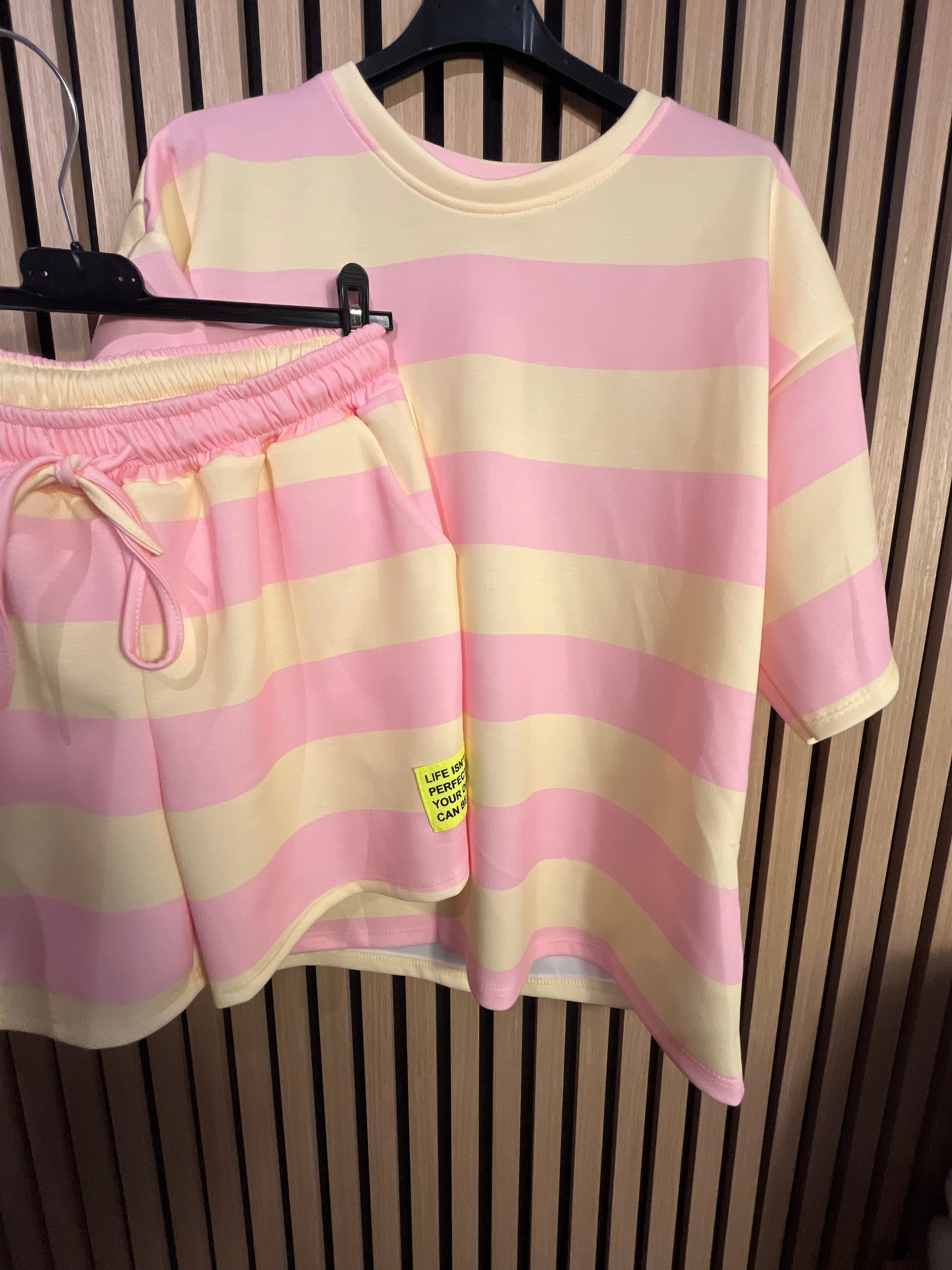 Set Streifen Shirt Shorts