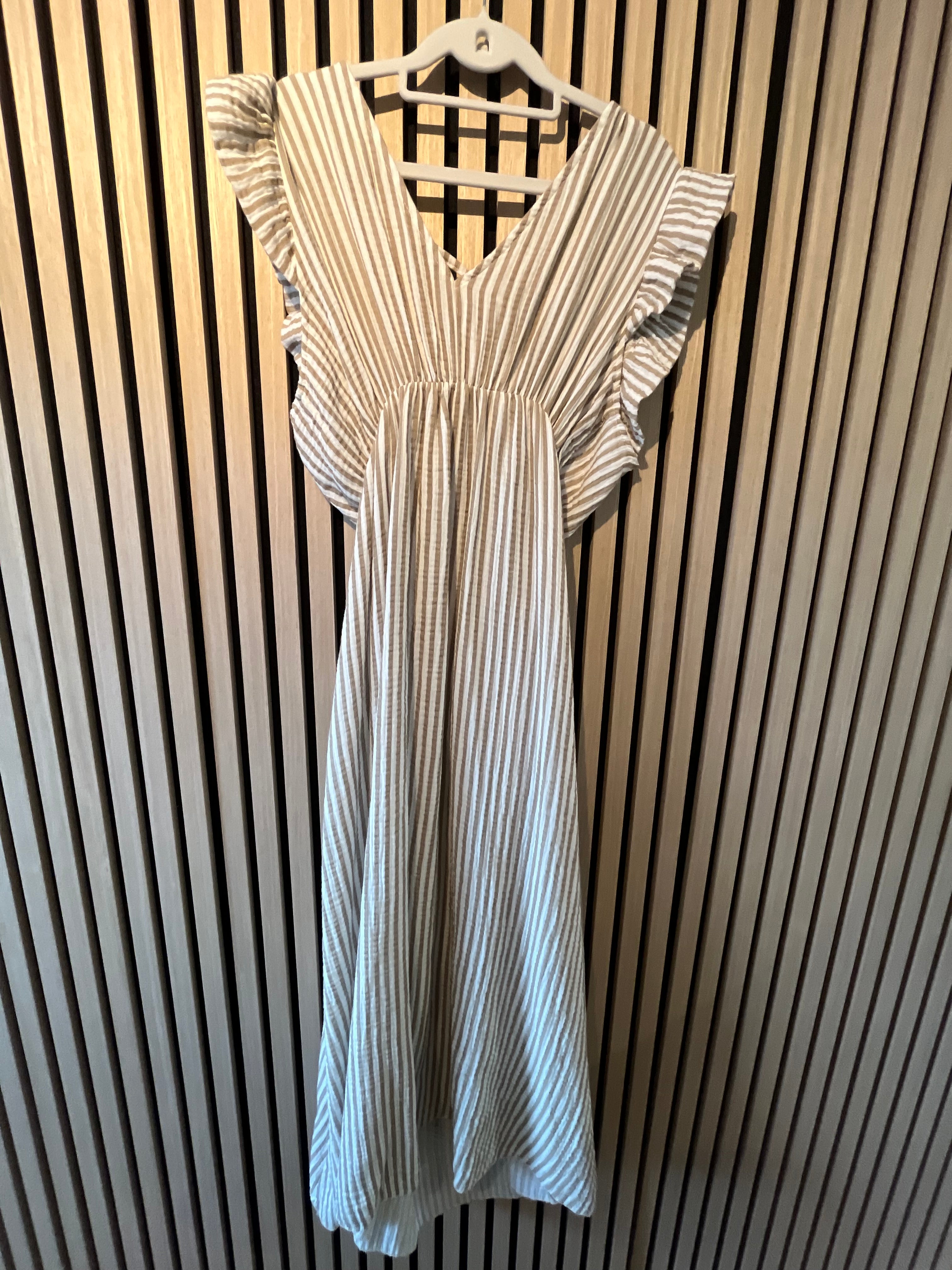 Langes Kleid Baumwolle mit Streifen 