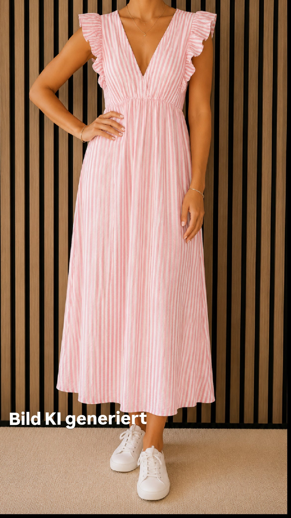 Musselin-Kleid „Maja“ lang Rüschen Baumwolle