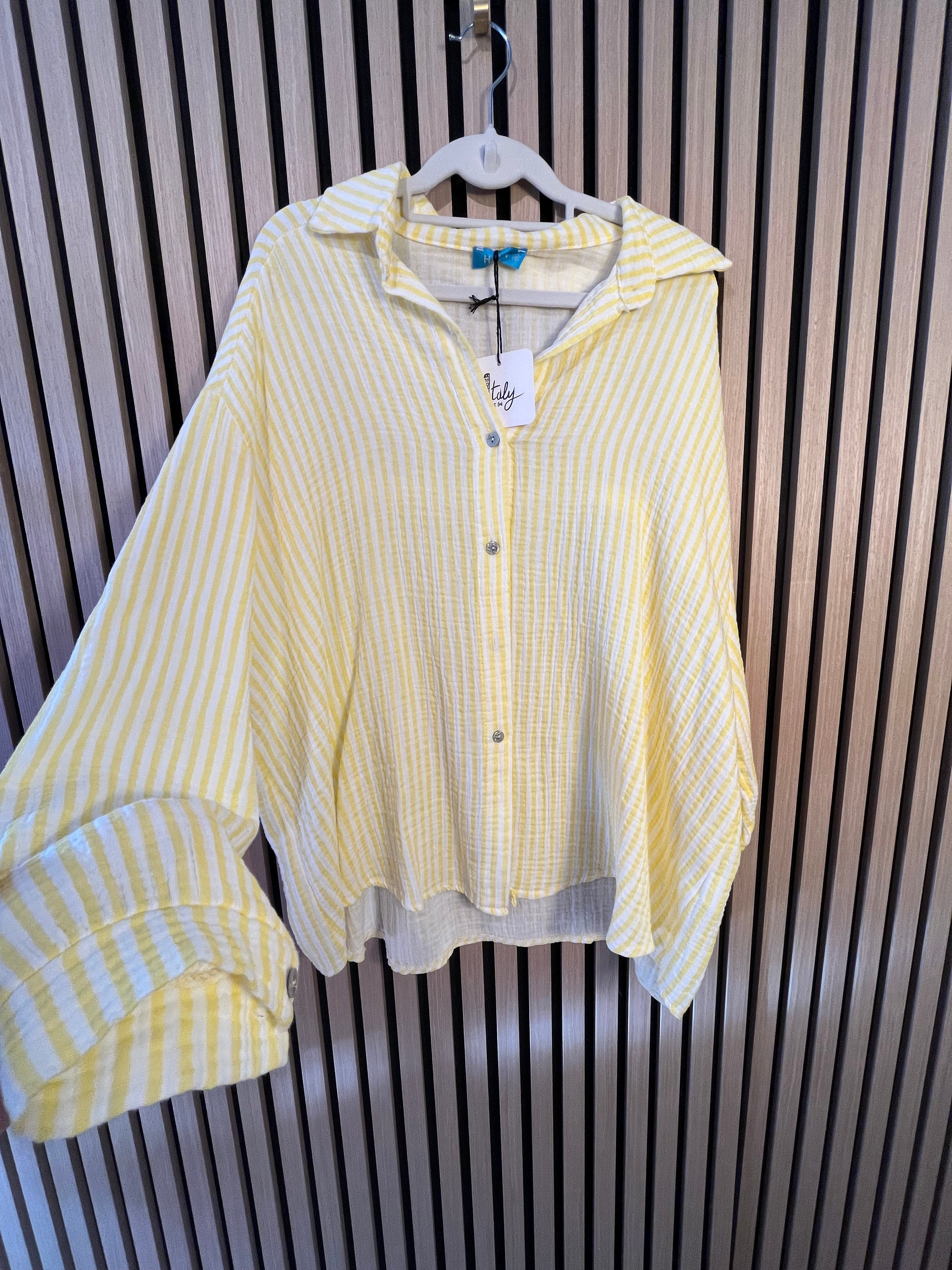 Musselin-Bluse „Lina“ Streifen/uni einfarbig