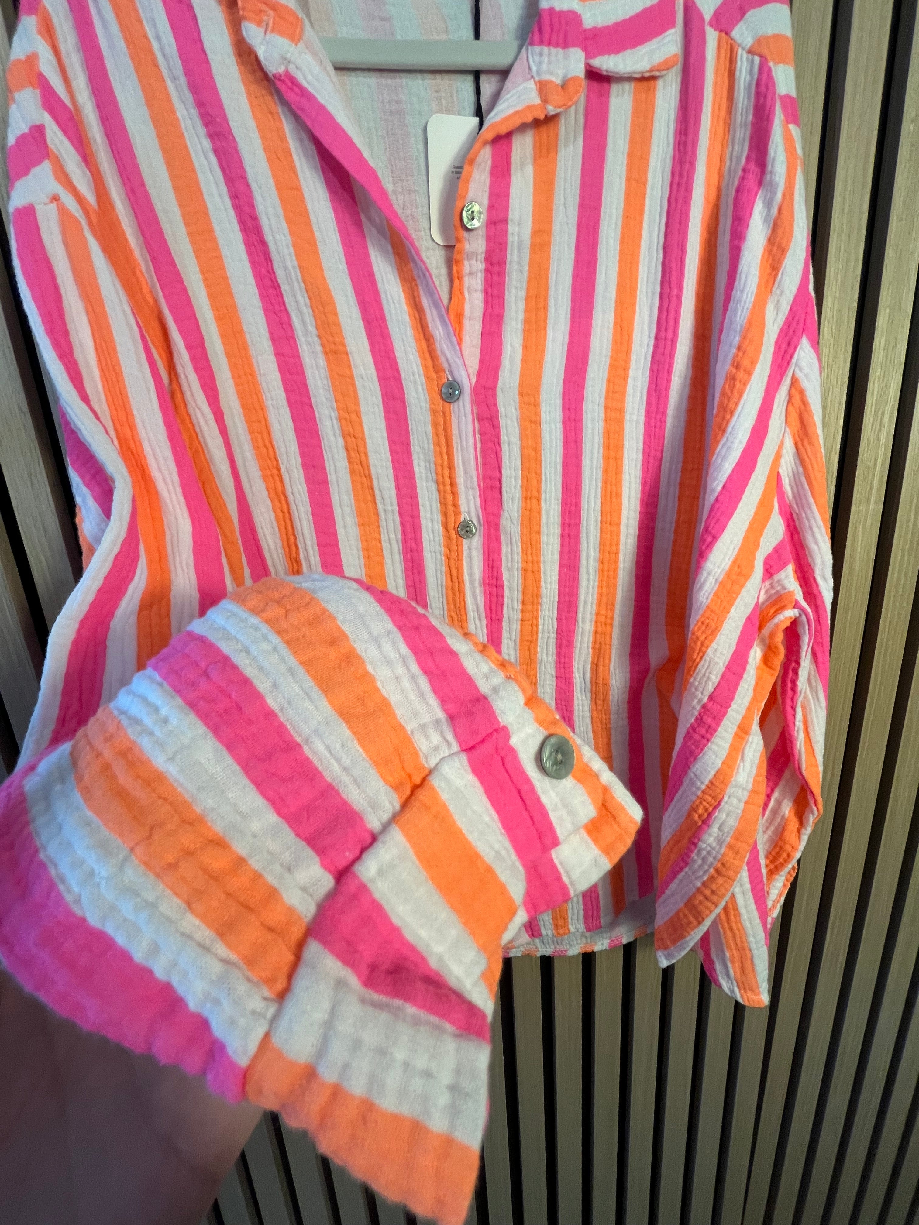 Musselin Bluse Streifen