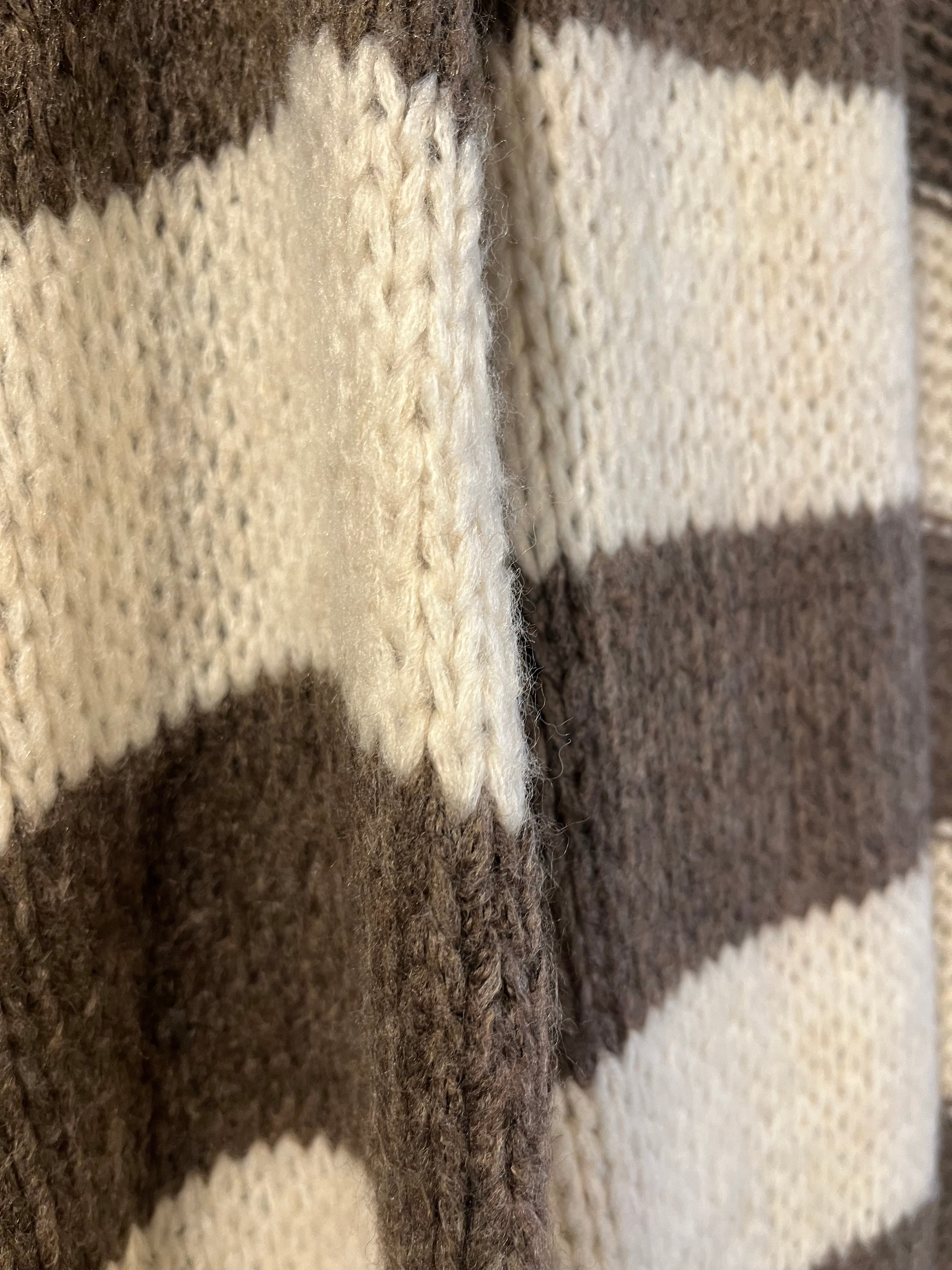 Lange Strickjacke Cardigan mit Streifen