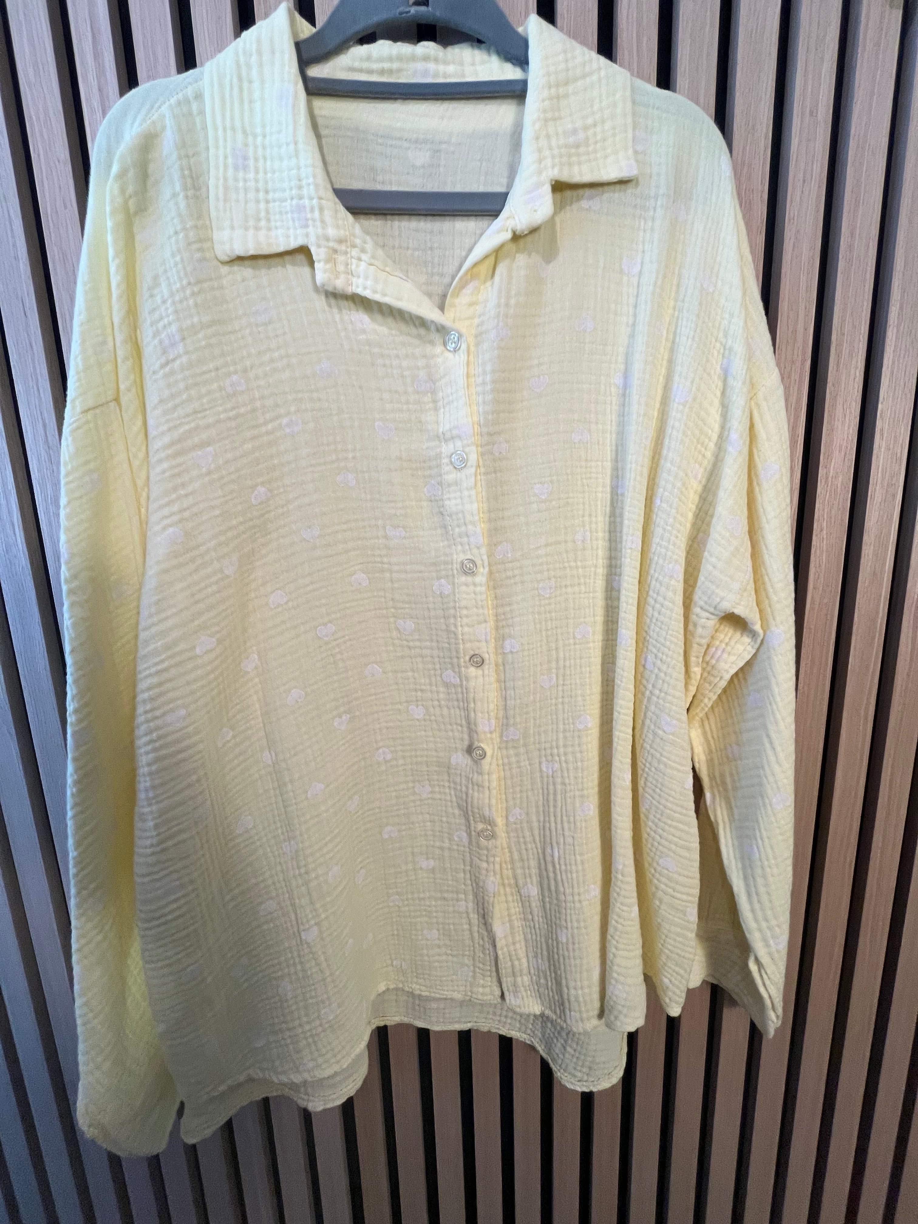 Musselin Bluse Herzen Baumwolle