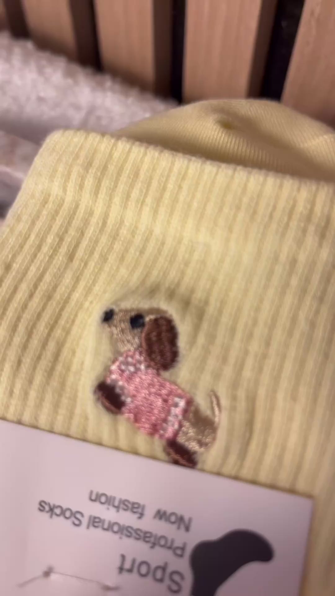 Socken Dackel gestickt